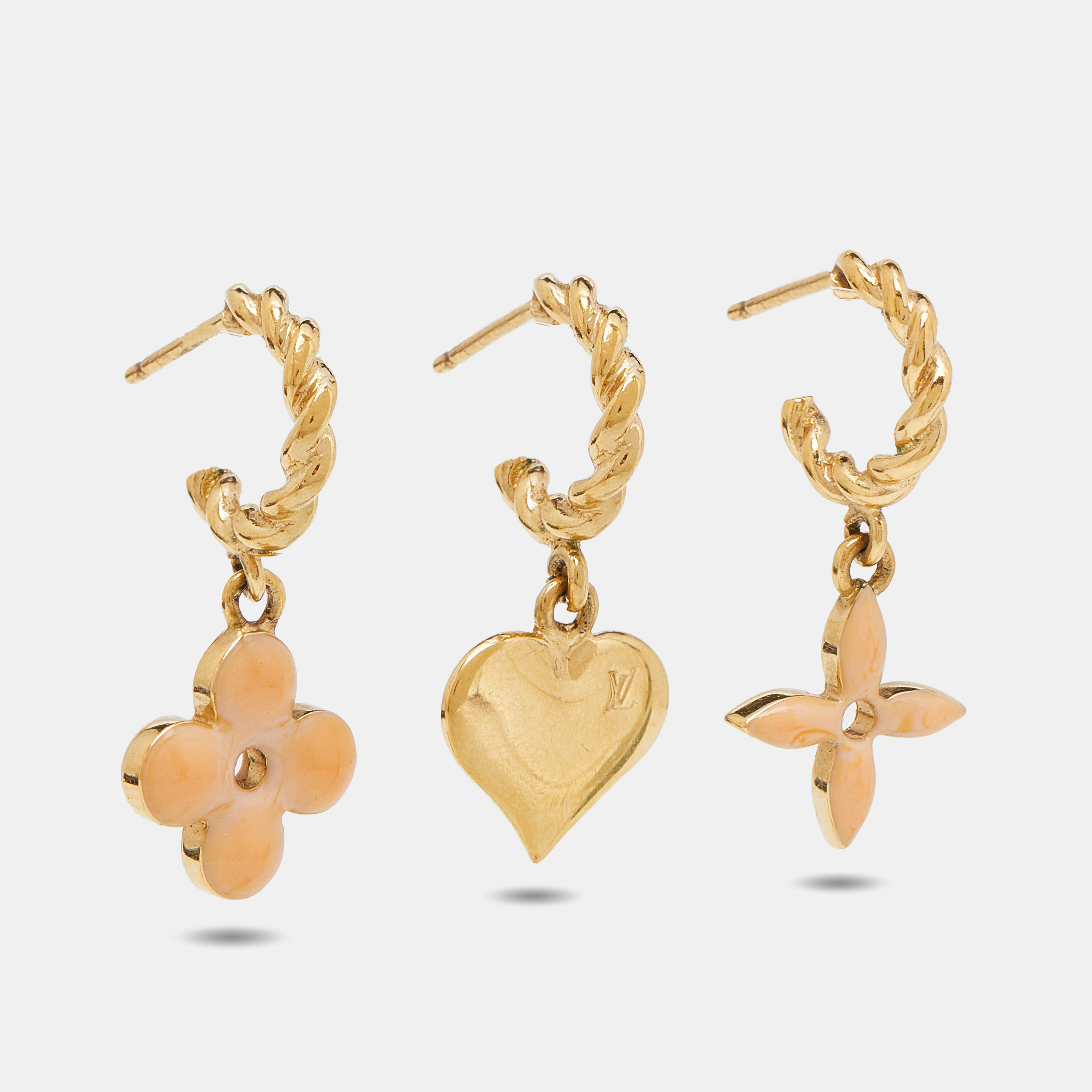 

Louis Vuitton Love Letter Timeless Earrings Set (Set of 3), Pink