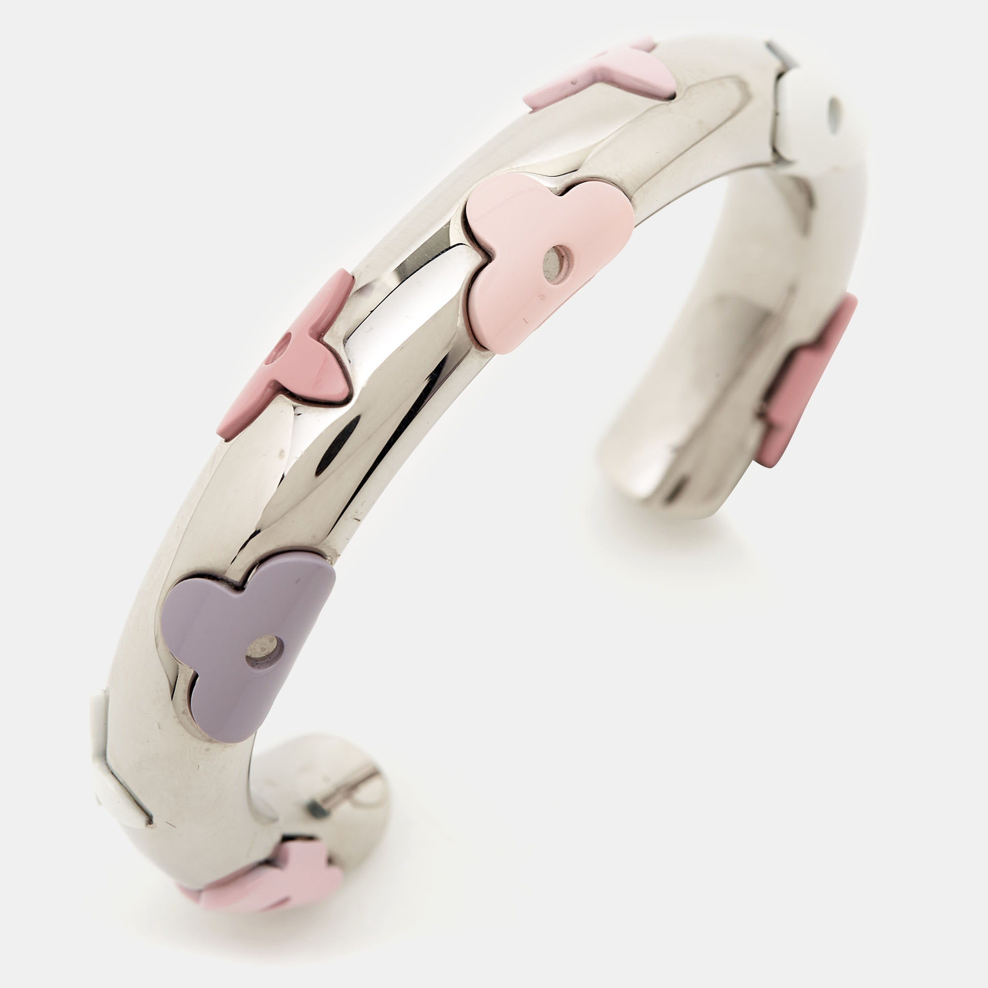 

Louis Vuitton Daily Monogram Resin Silver Tone Cuff Bracelet