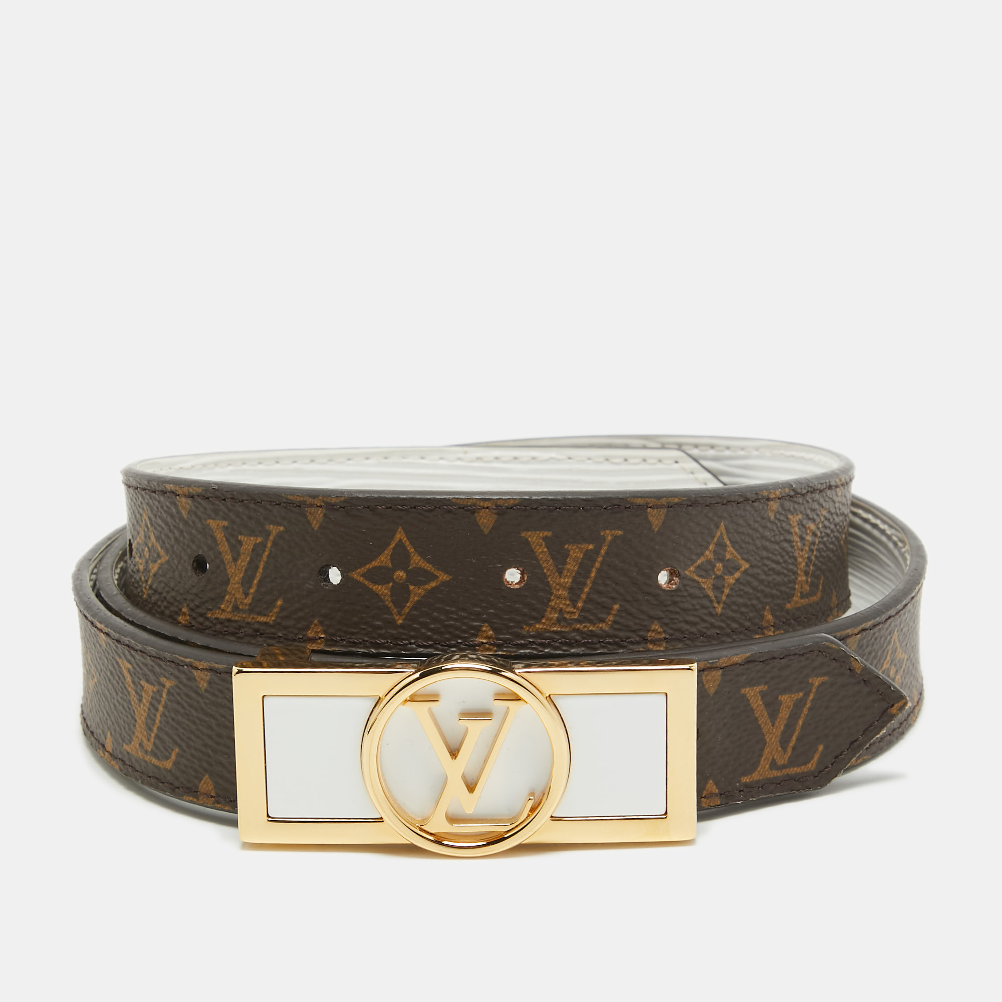 

Louis Vuitton Monogram Canvas Dauphine Reversible Belt, Brown