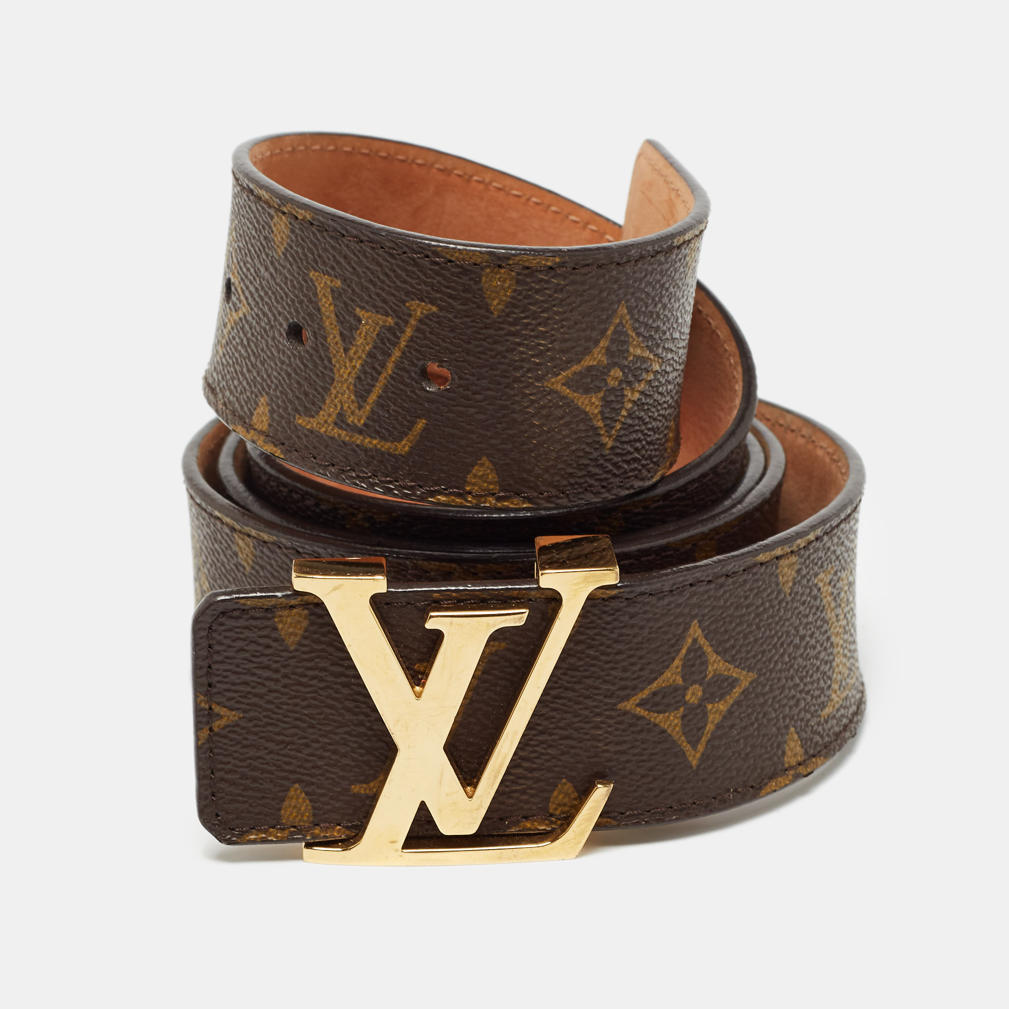 

Louis Vuitton Monogram Canvas LV Initiales Belt, Brown