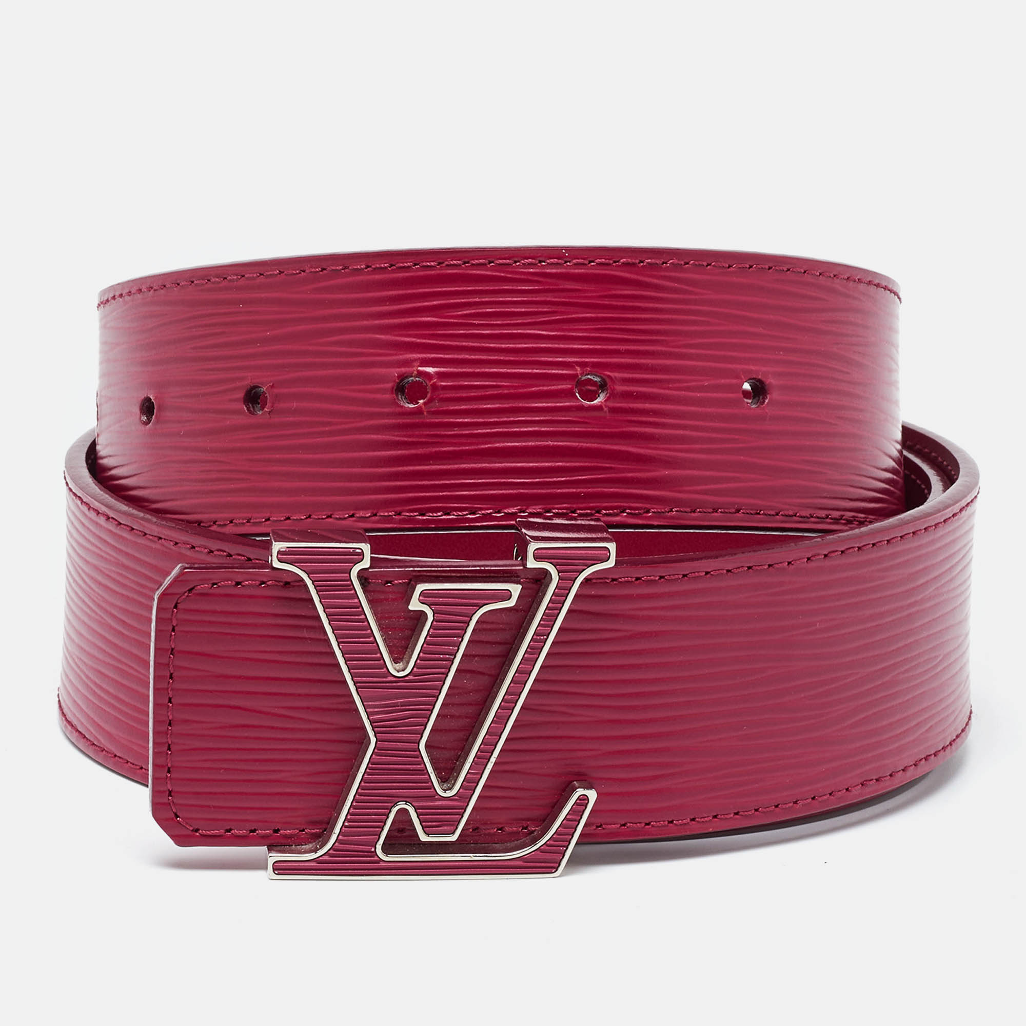 

Louis Vuitton Carmine Epi Leather LV Initiales Waist Belt, Red