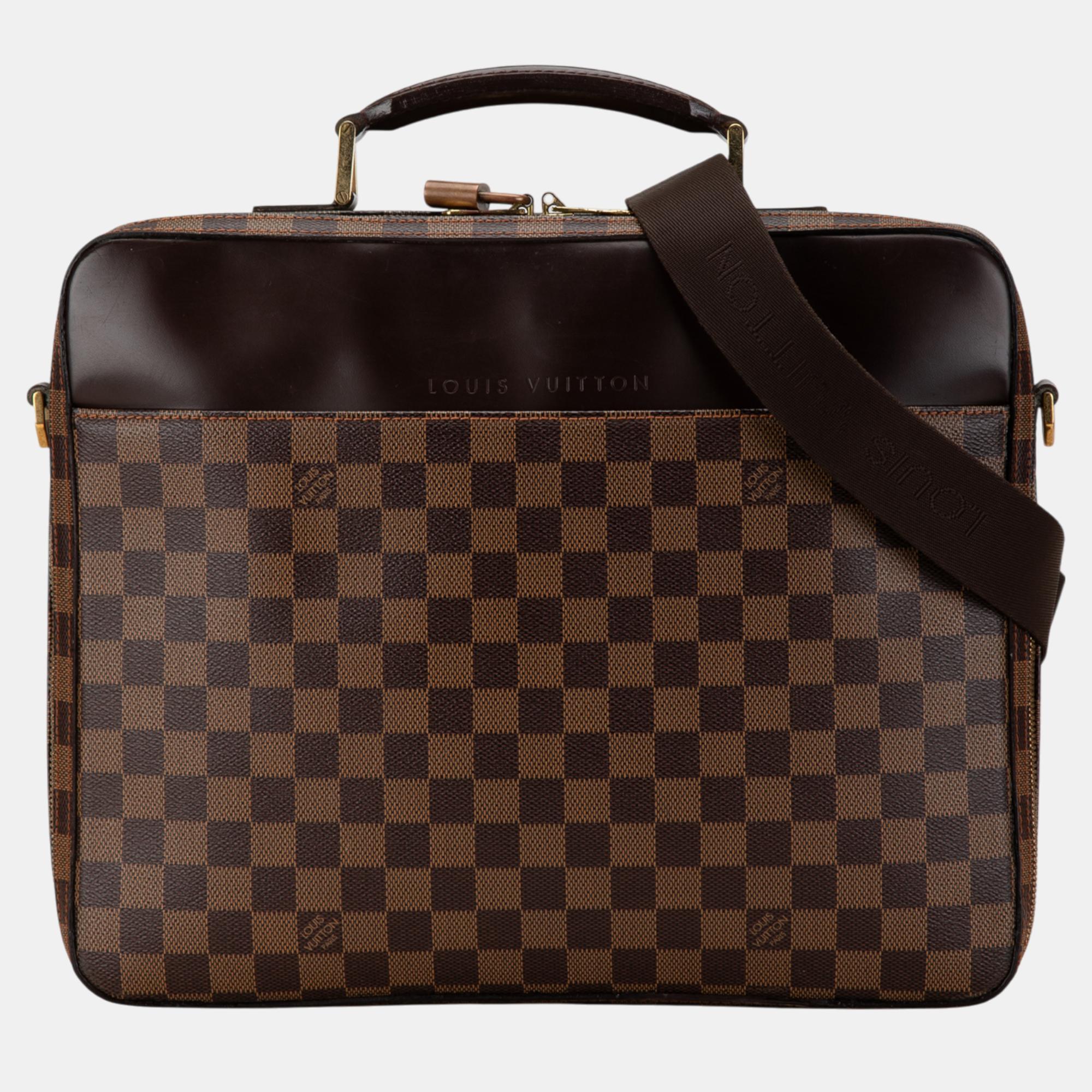 

Louis Vuitton Brown Damier Ebene Porte Ordinateur Sabana