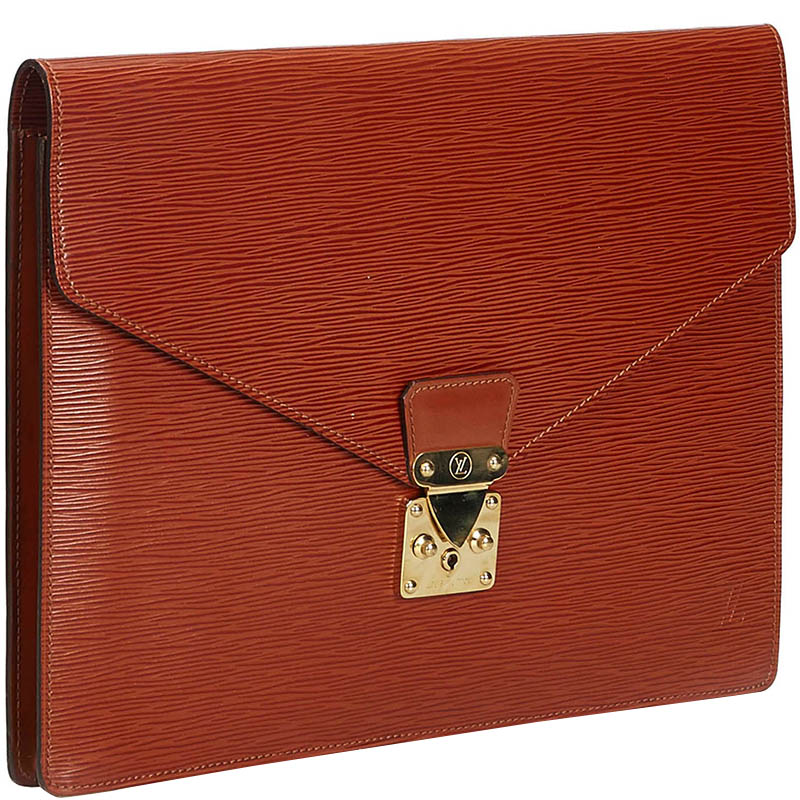 

Louis Vuitton Red Epi Leather Porte Documents Senateur Clutch