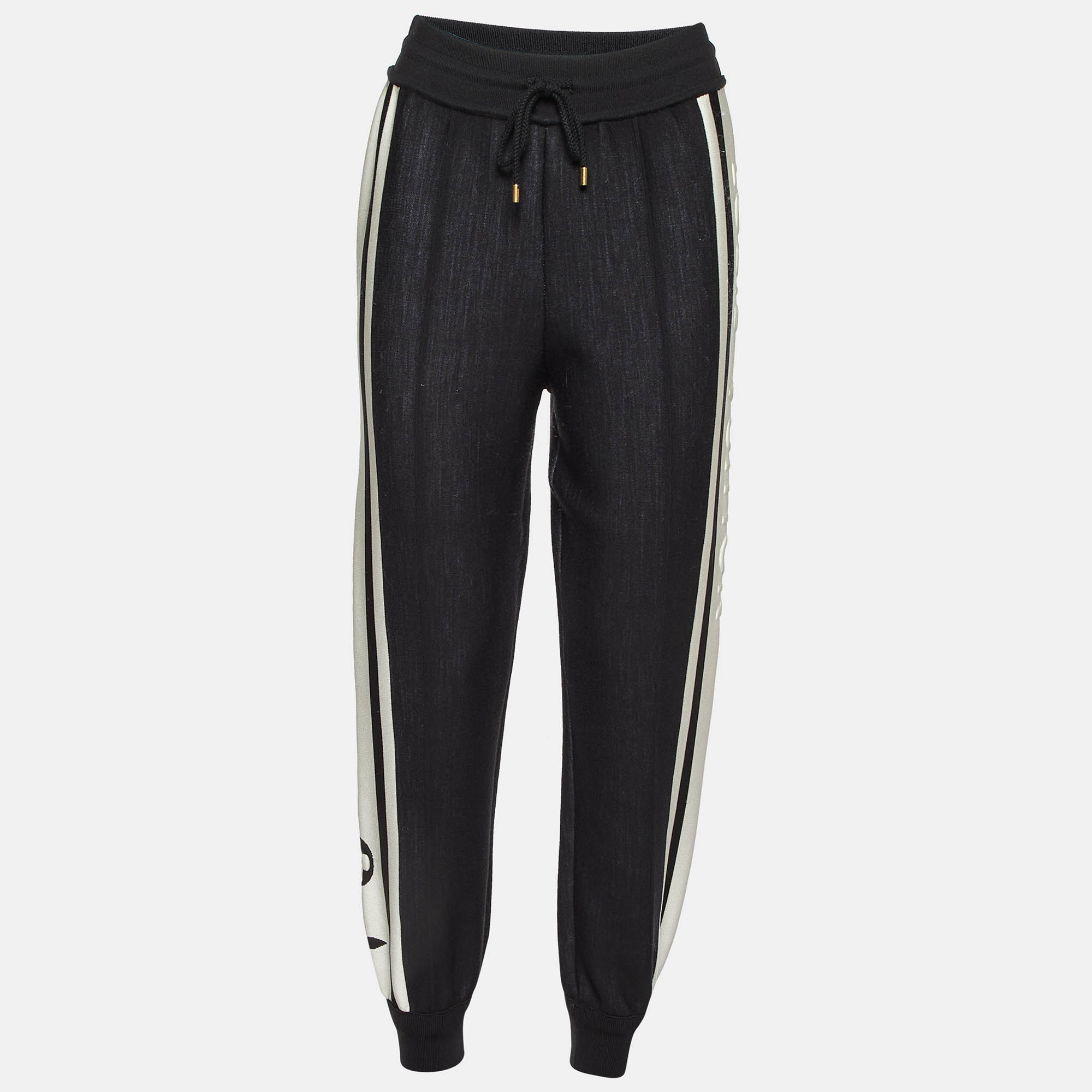 

Louis Vuitton Black Striped Logo Knit Jogger Pants S