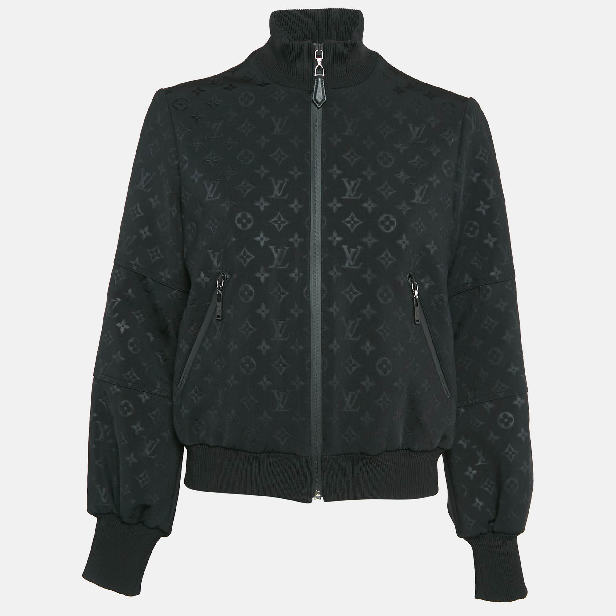 

Louis Vuitton Black Monogram Embossed Technical Jersey Jacket M