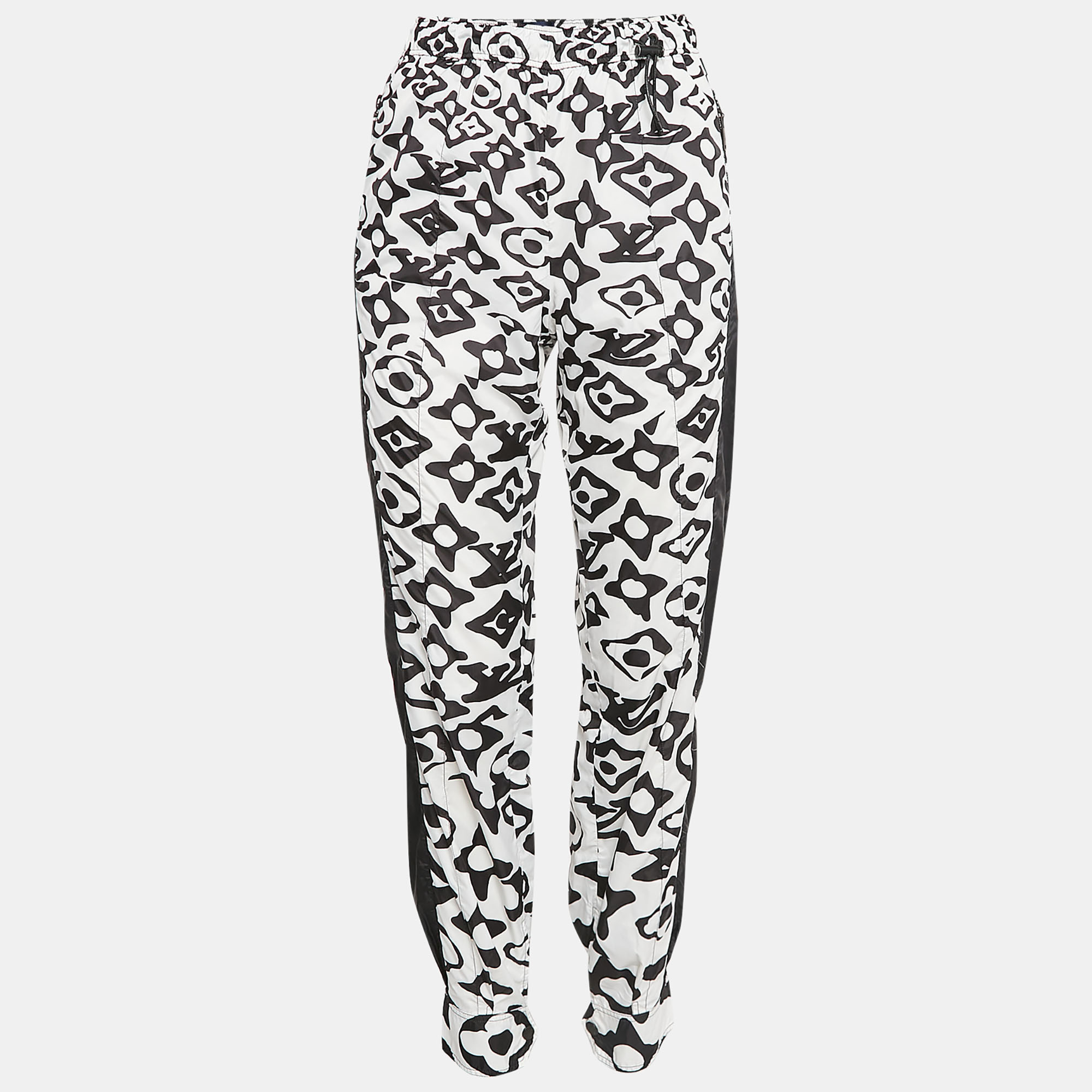 

Louis Vuitton X Urs Fischer Black/White Monogram Print Synthetic Joggers S