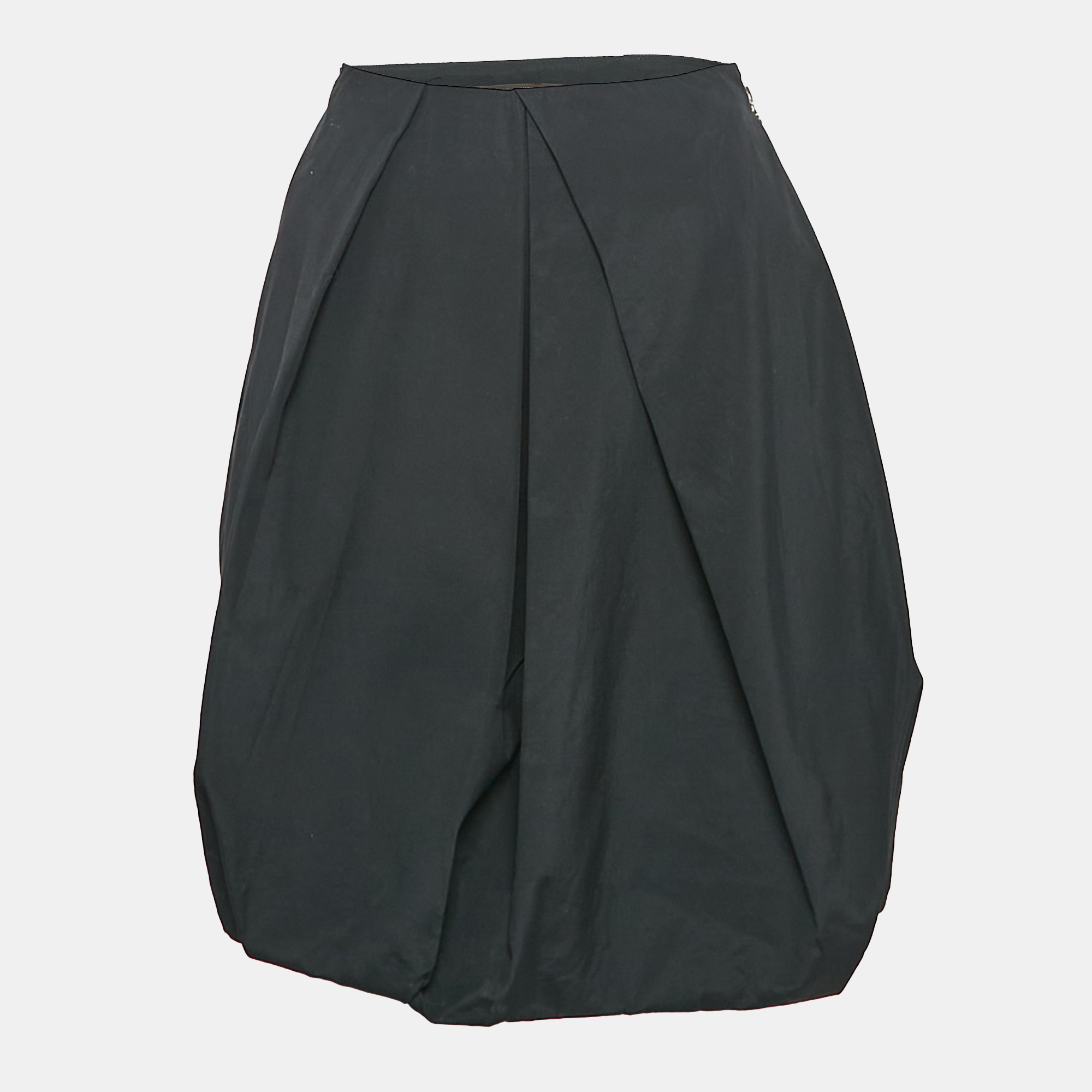 

Louis Vuitton Black Cotton Pleated Knee Length Skirt S