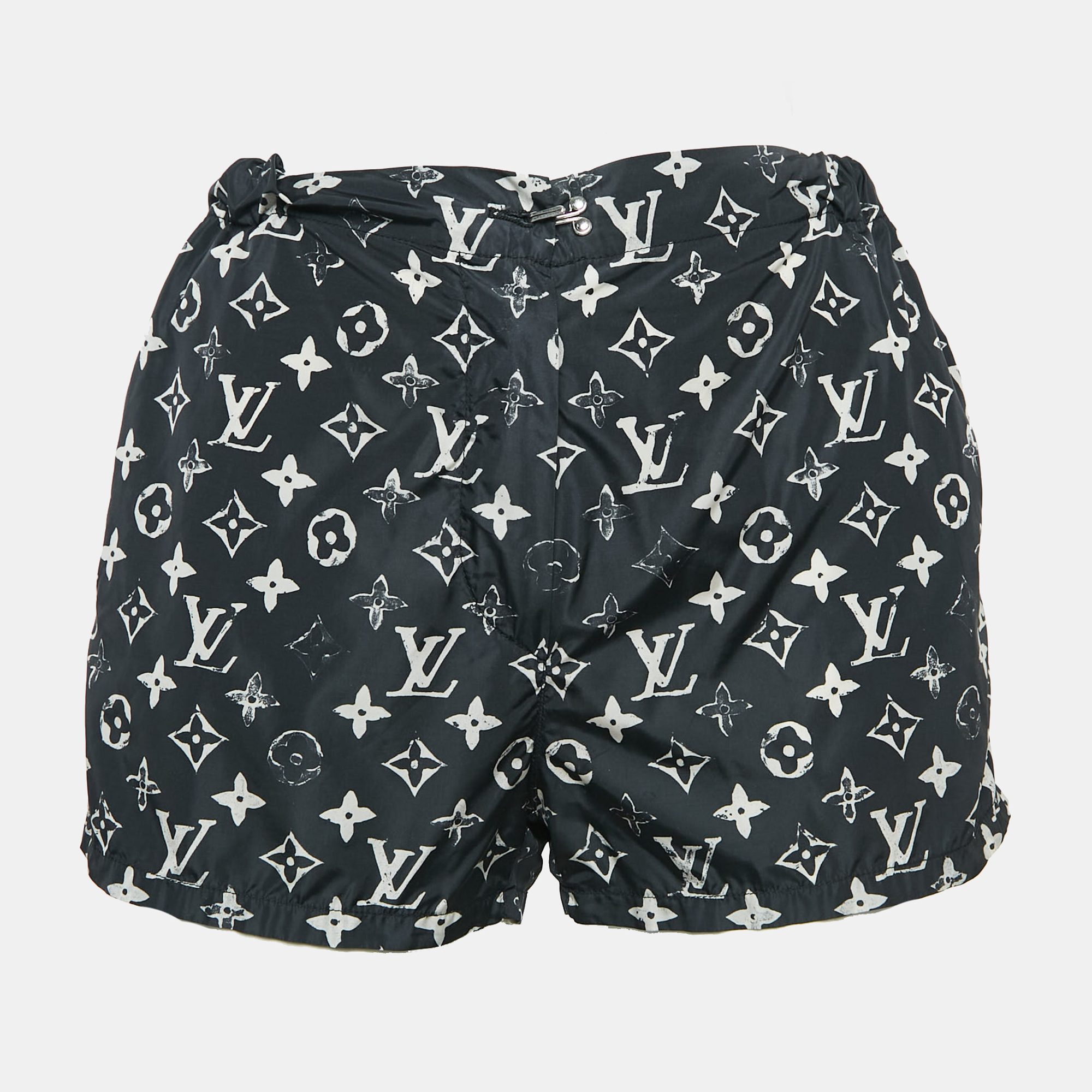 

Louis Vuitton Black Stencil Effect Monogram Print Nylon Shorts M