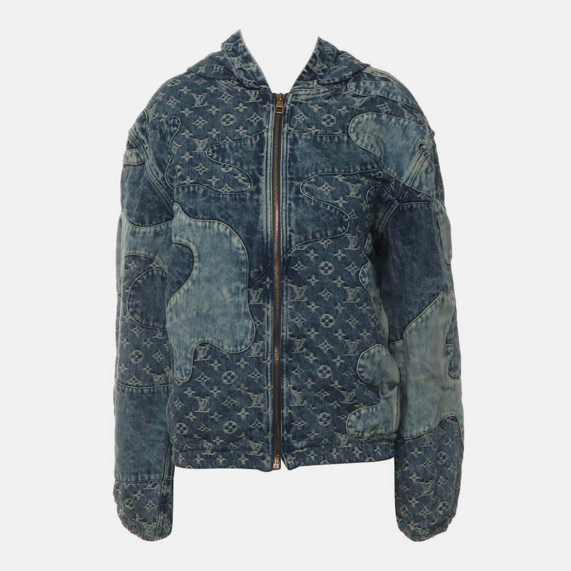 

Louis Vuitton Monogram Patchwork Denim Hoodie, Blue