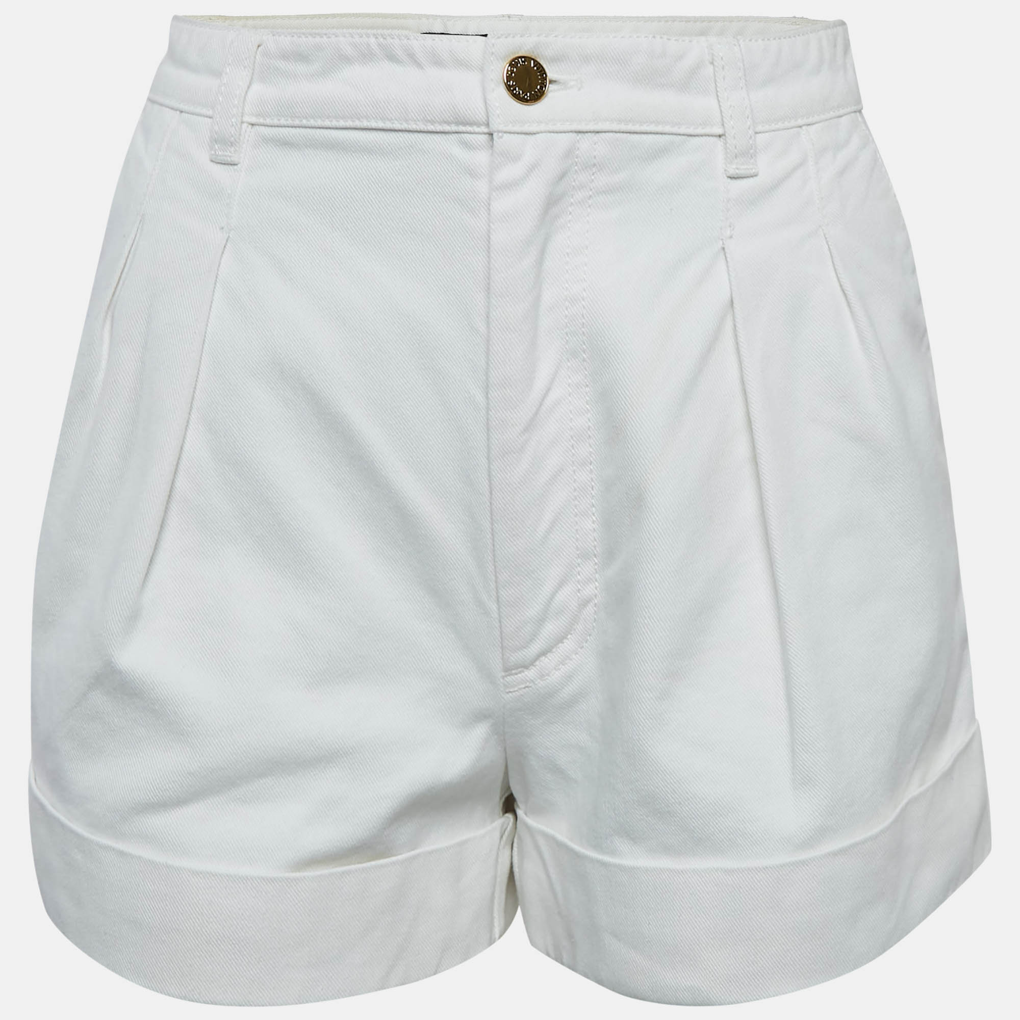 

Louis Vuitton White Denim Tapered Shorts S