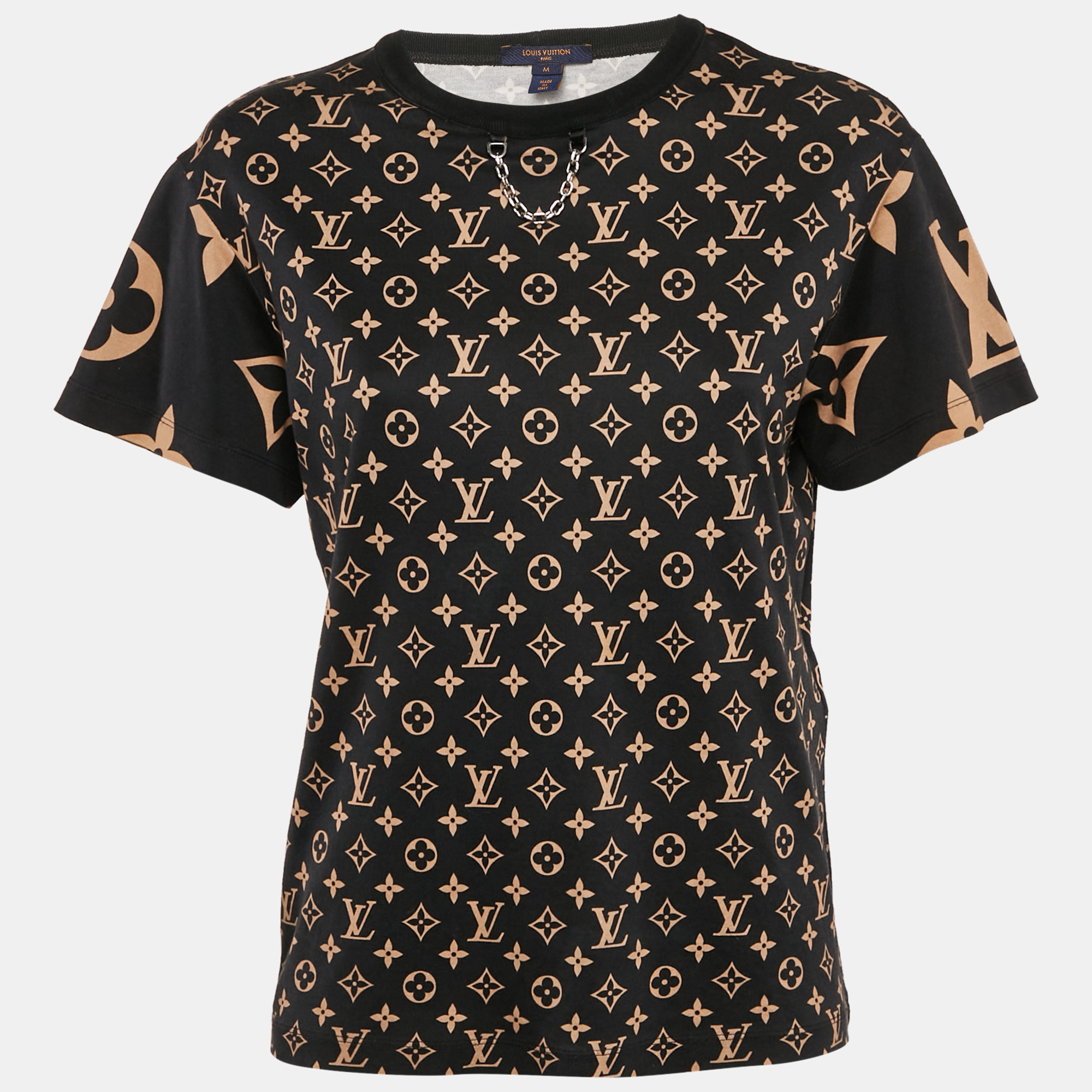 

Louis Vuitton Black Monogram Print Cotton Crew Neck T-Shirt M