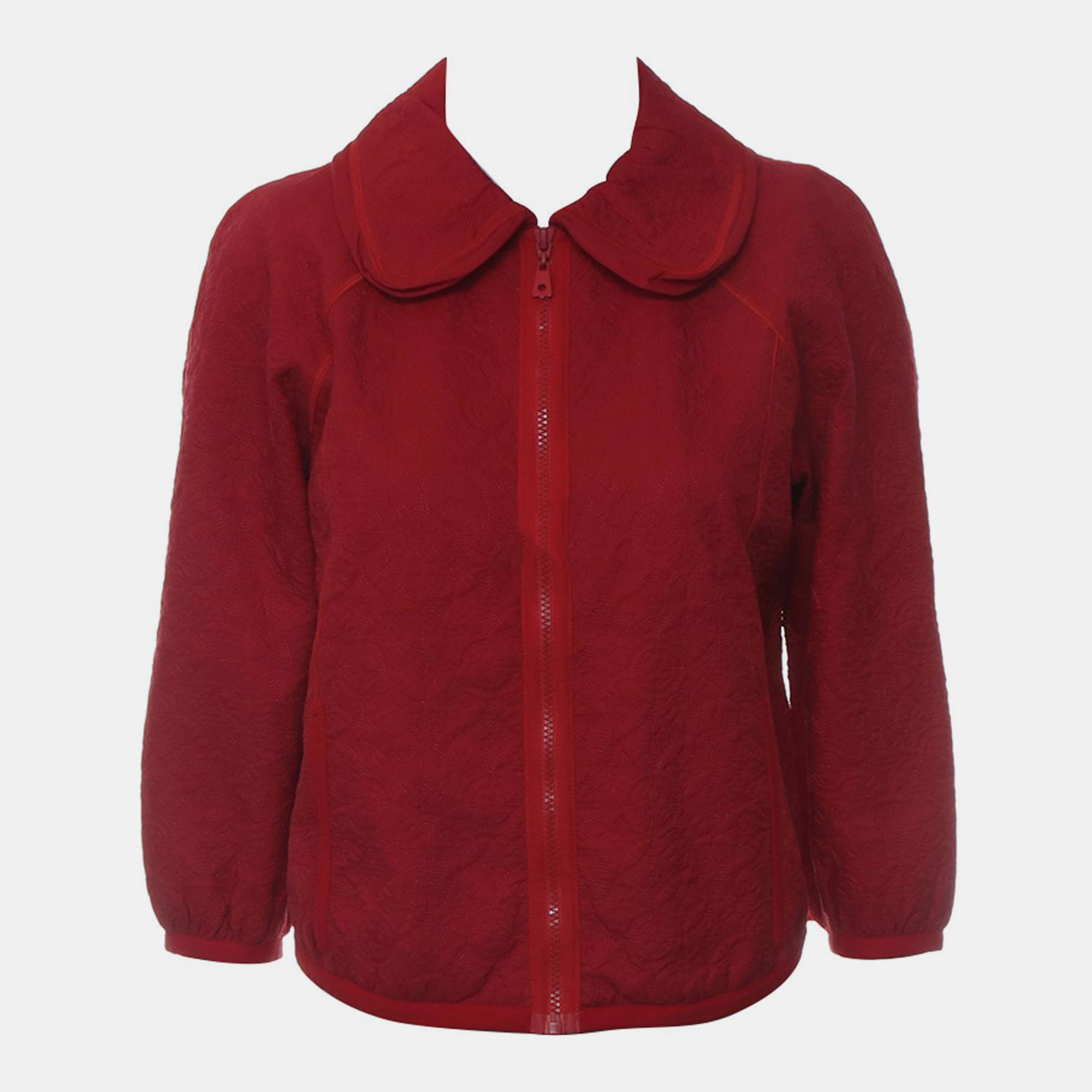 

Louis Vuitton Red Polyamide, Cotton Zip-Up Top FR Women