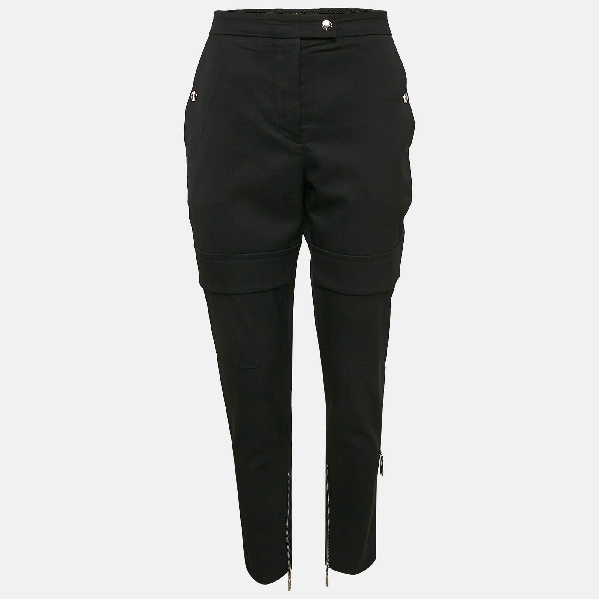 

Louis Vuitton Black Wool Zip Detail Trousers M