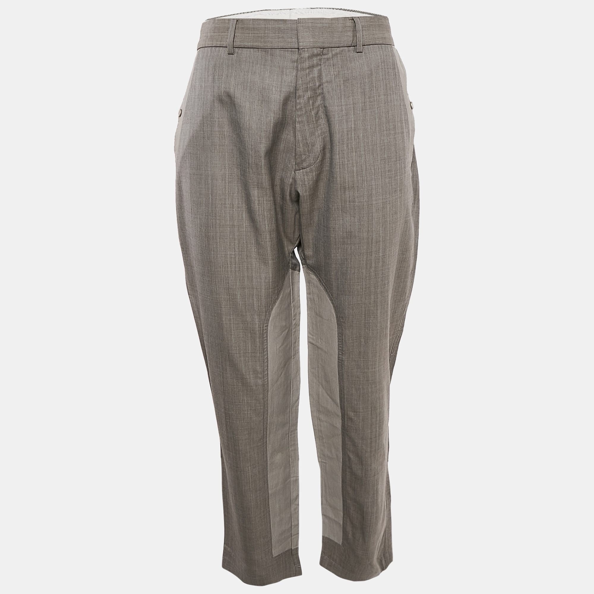 

Louis Vuitton Grey Stripe Wool Blend Trousers L