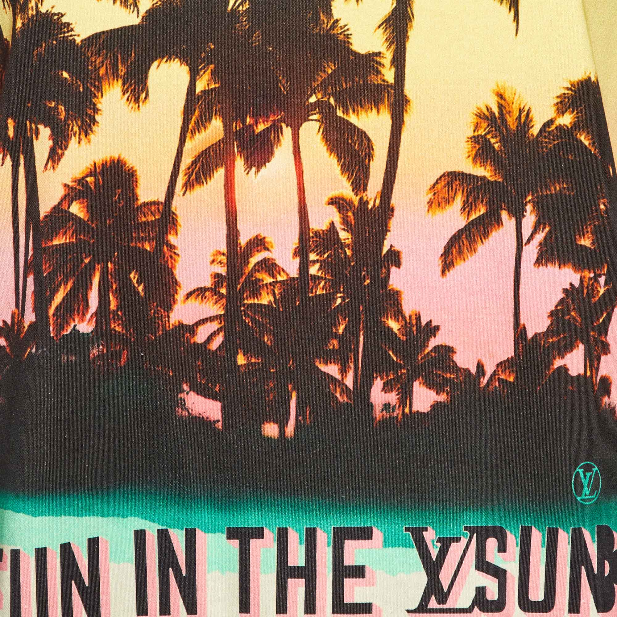 Louis Vuitton Multicolor Epi Palm Tree Print Cotton T-Shirt S 