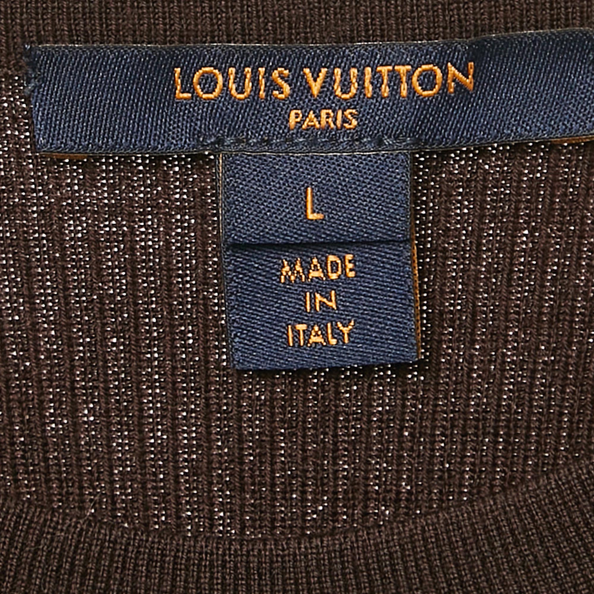 Louis Vuitton Multicolor Wool Blend Jersey Mini Dress L 