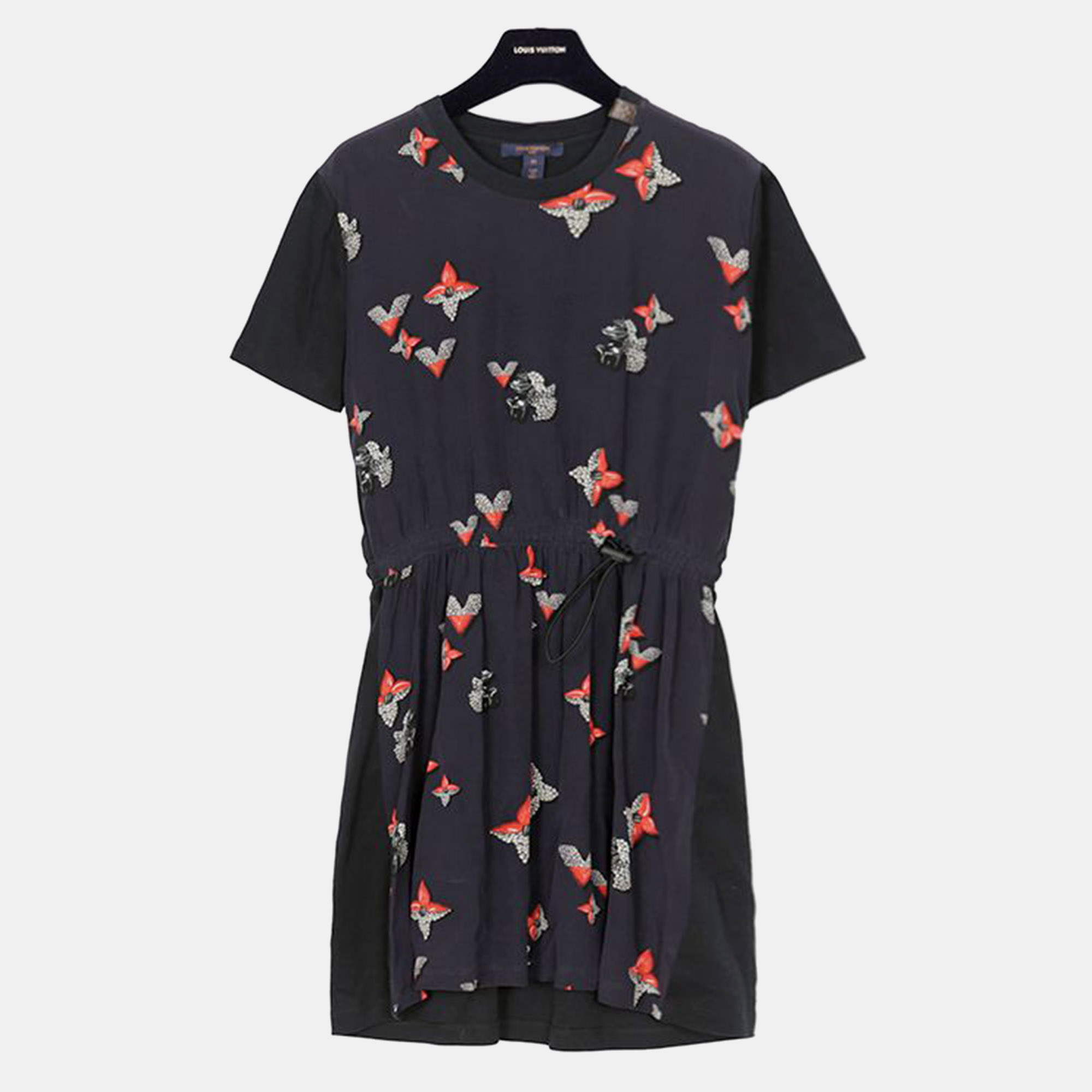 

Louis Vuitton Silk Monogram Print T-Shirt Dress Size, Black