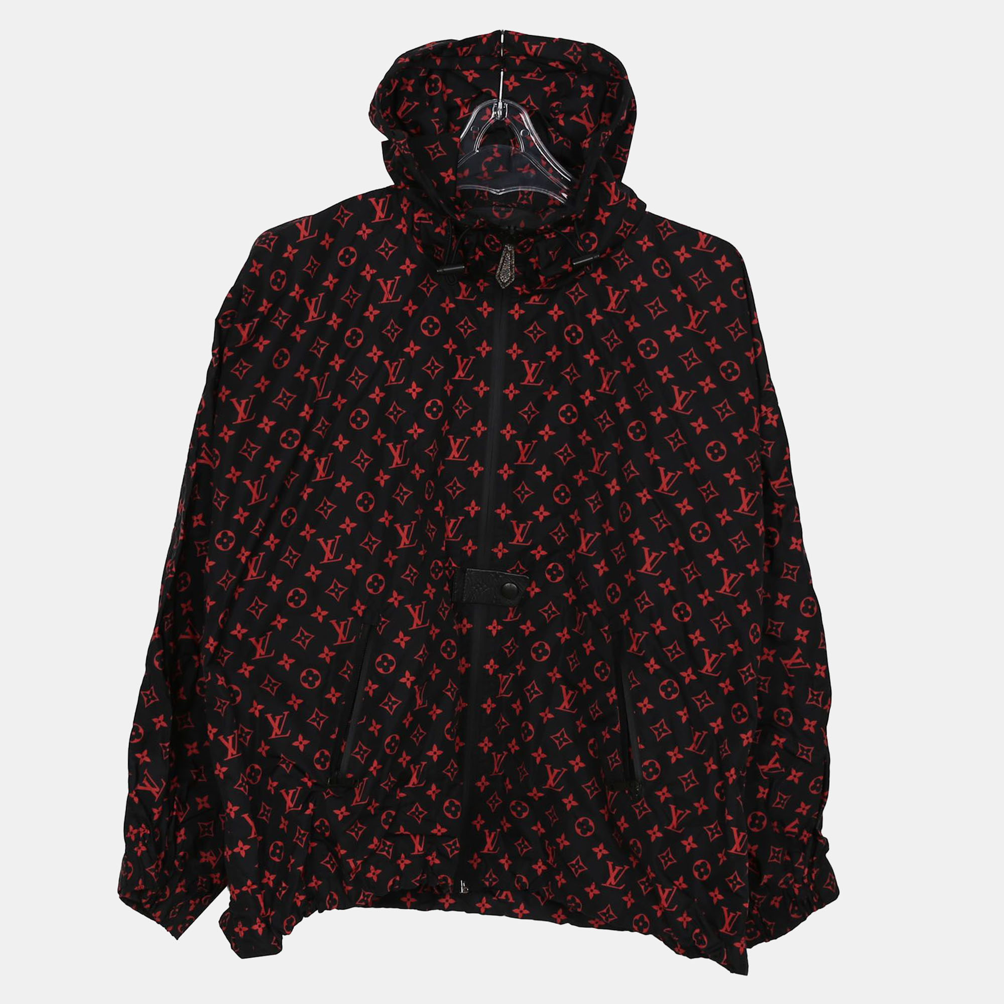 

Louis Vuitton Red Monogram Nylon Shorts Hooded Jacket Size, Black