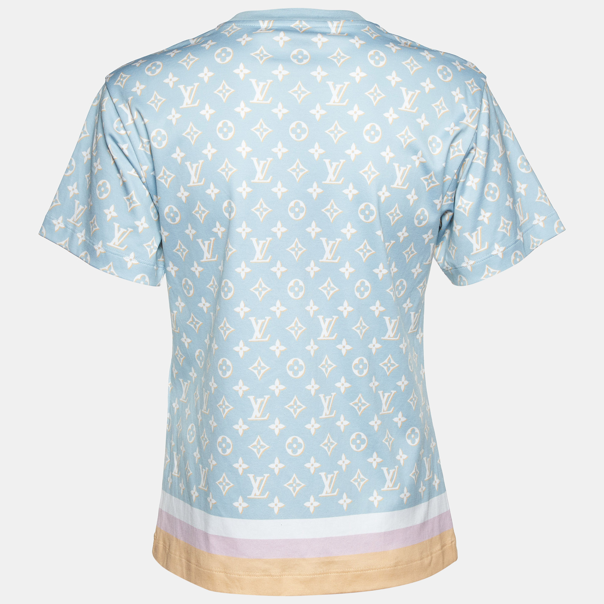 Louis Vuitton Multicolor Mix Monogram Cotton Chain Crew Neck T-Shirt XS 