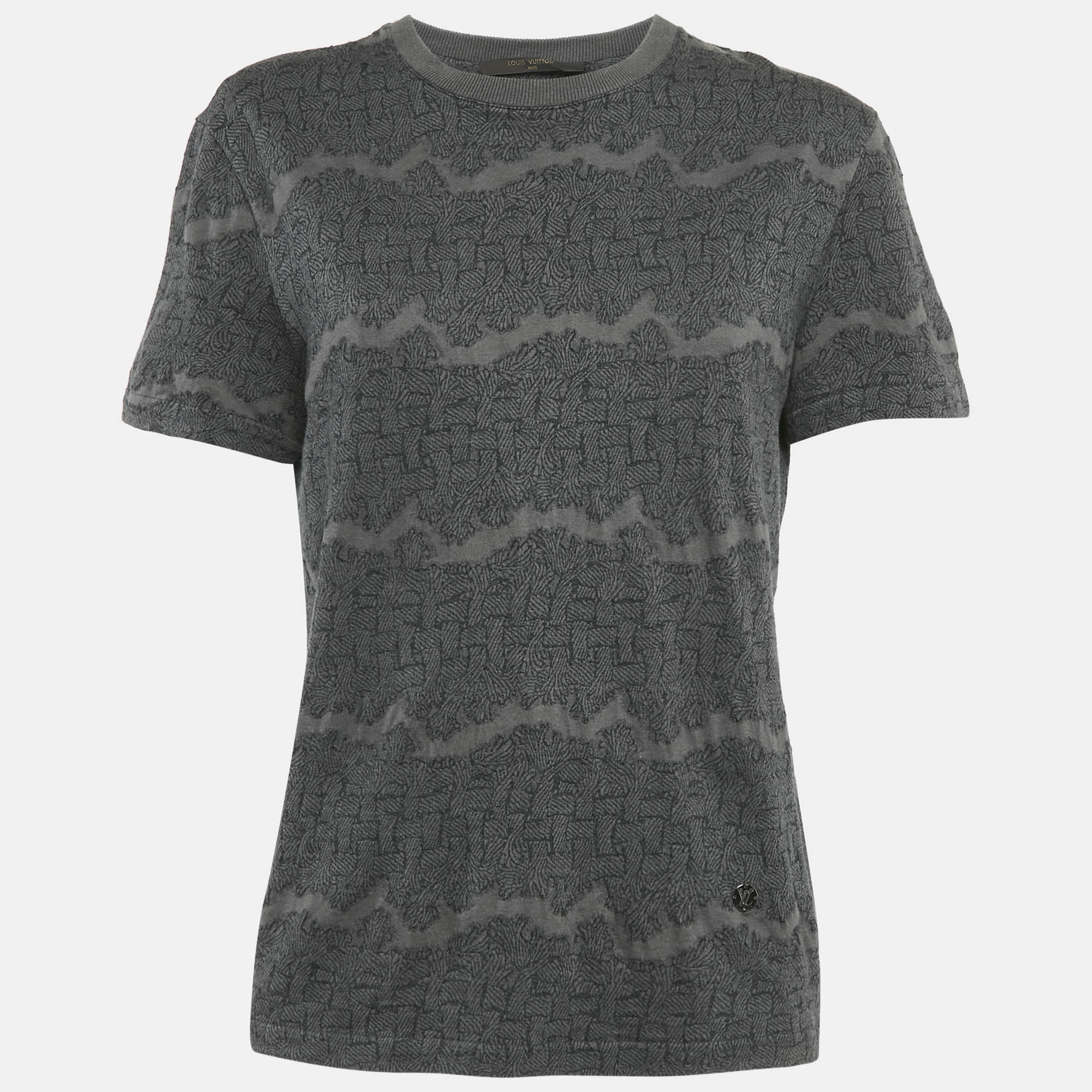 

Louis Vuitton Grey Patterned Jersey Crewneck T-Shirt S