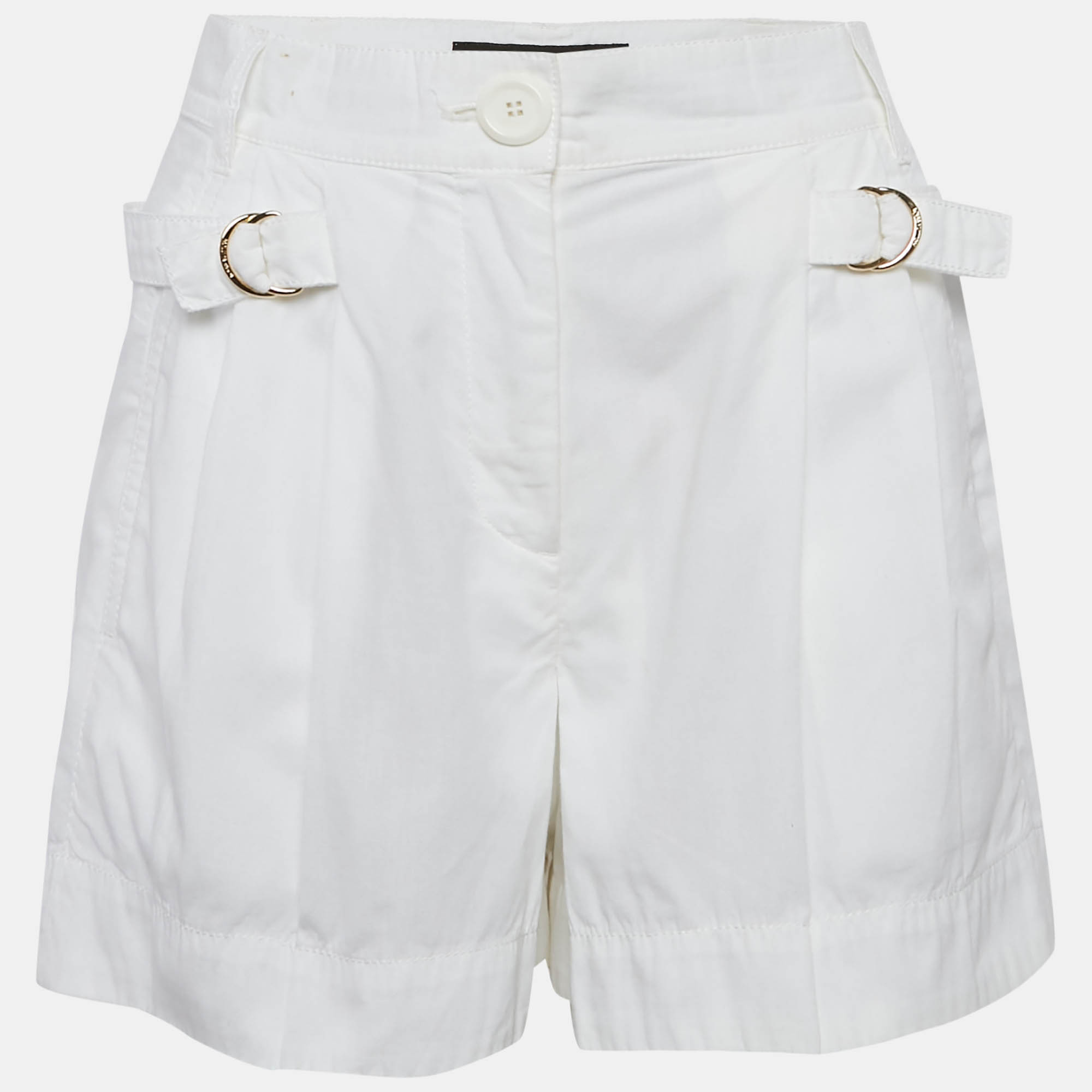 

Louis Vuitton White Cotton Buckle Detail Shorts S