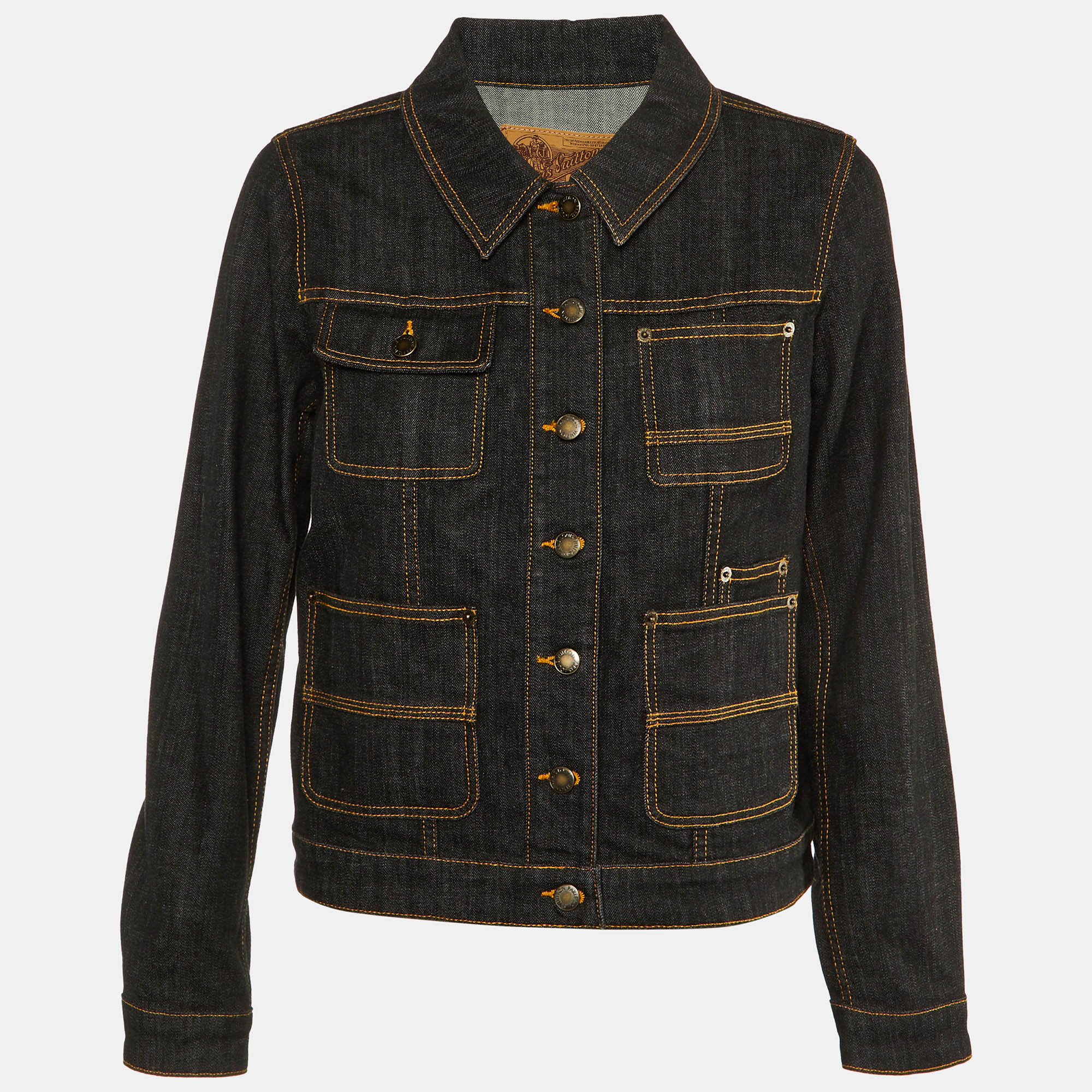 

Louis Vuitton Black Denim Button Front Jacket M