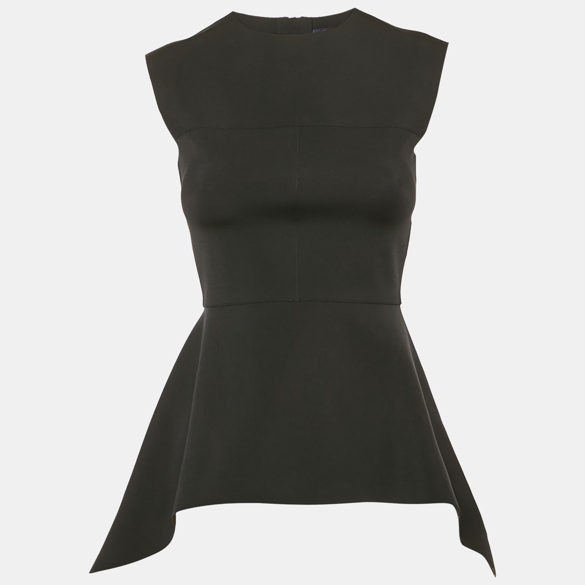 

Louis Vuitton Black Jersey Peplum Top S