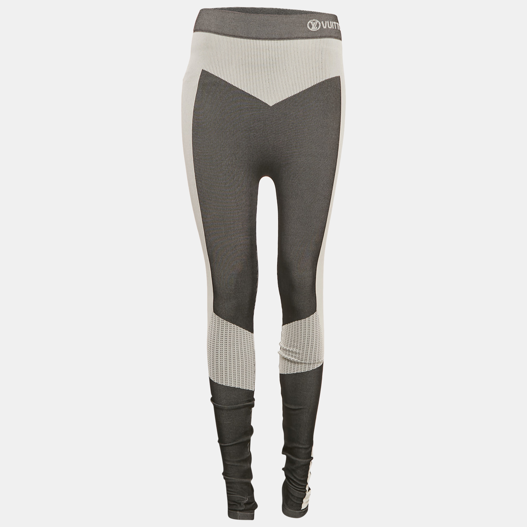 Pre-owned Louis Vuitton Grey Rib Knit Active Leggings S