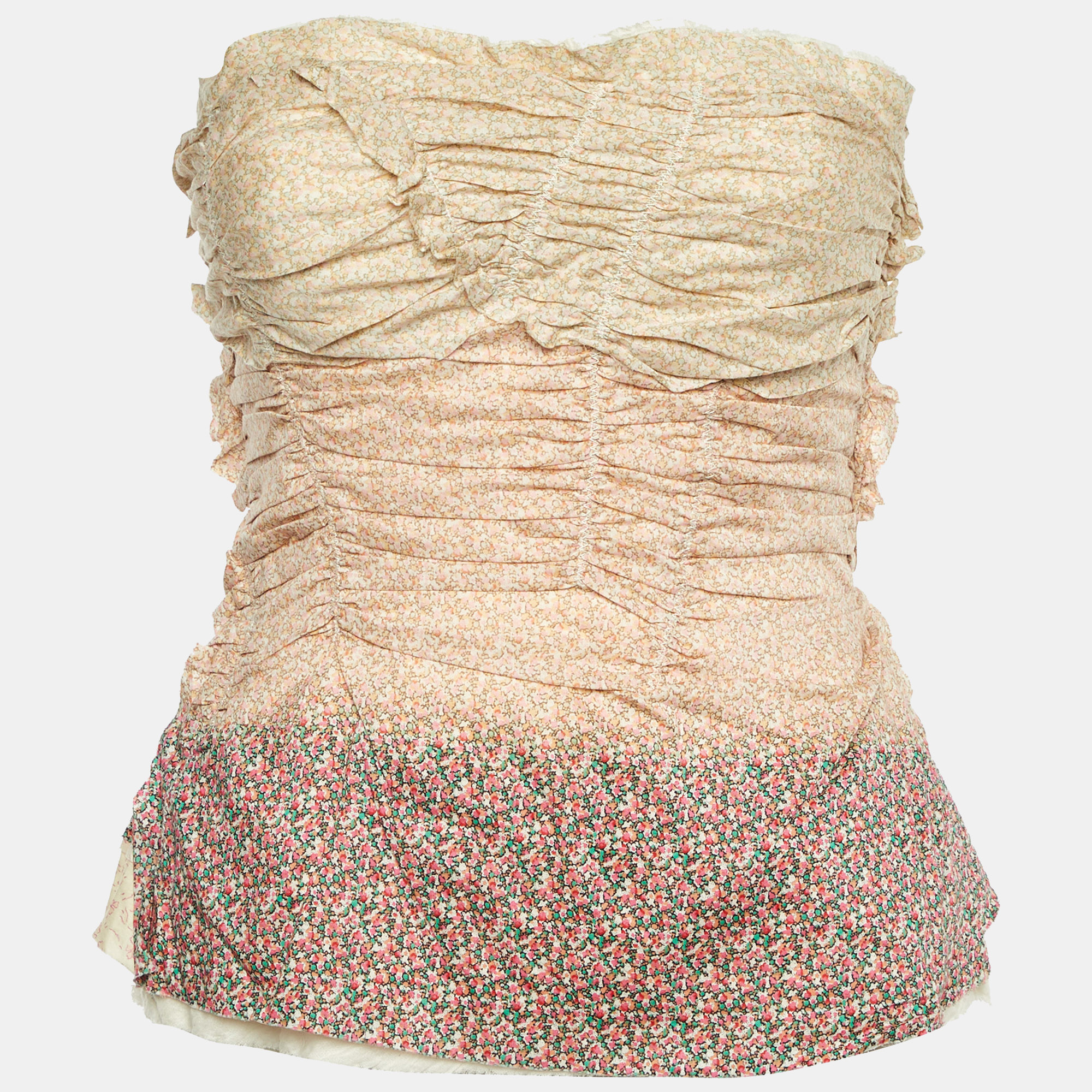 

Louis Vuitton Multicolor Printed Cotton Strapless Corset Top M
