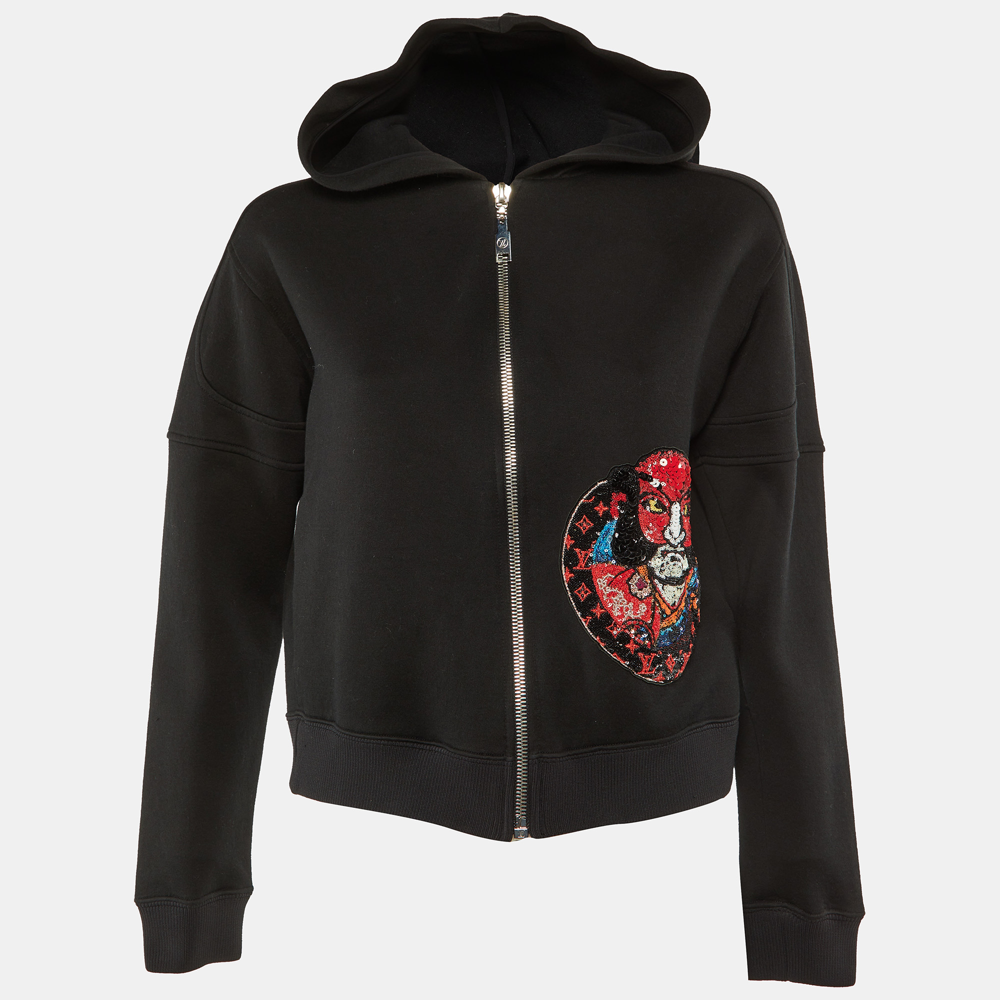

Louis Vuitton X Kansai Yamamoto Black Cotton Kabuki Sequin Patch Hoodie XS