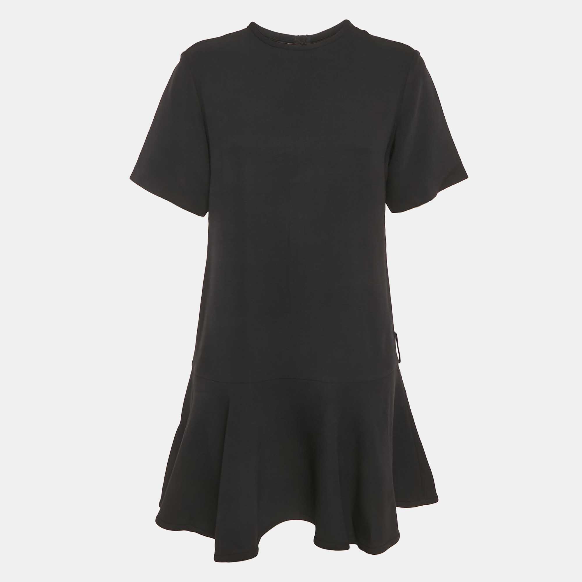 

Louis Vuitton Black Wool Blend Flounce Mini Dress M