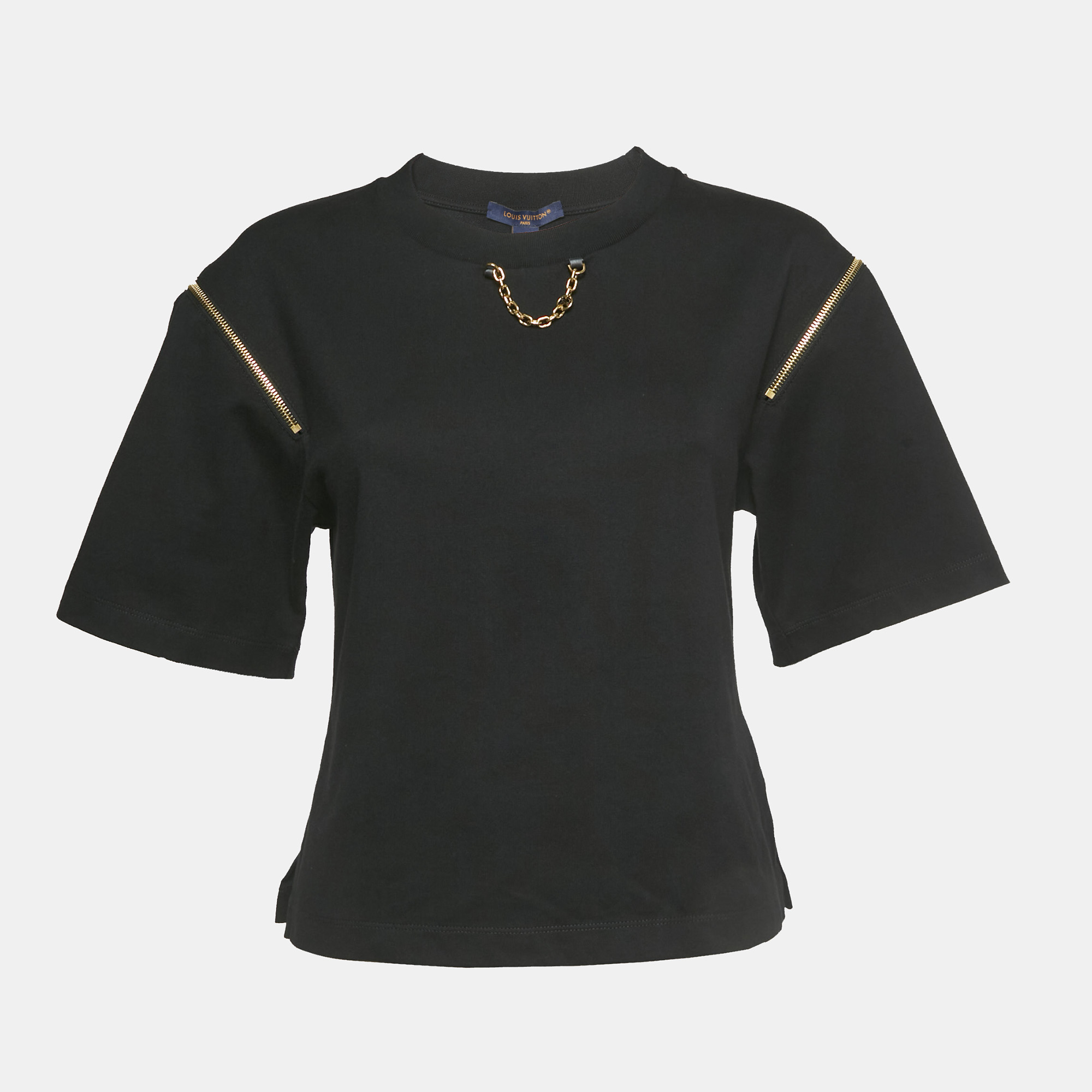 

Louis Vuitton Black Silk & Cotton Zipper Detail T-Shirt S