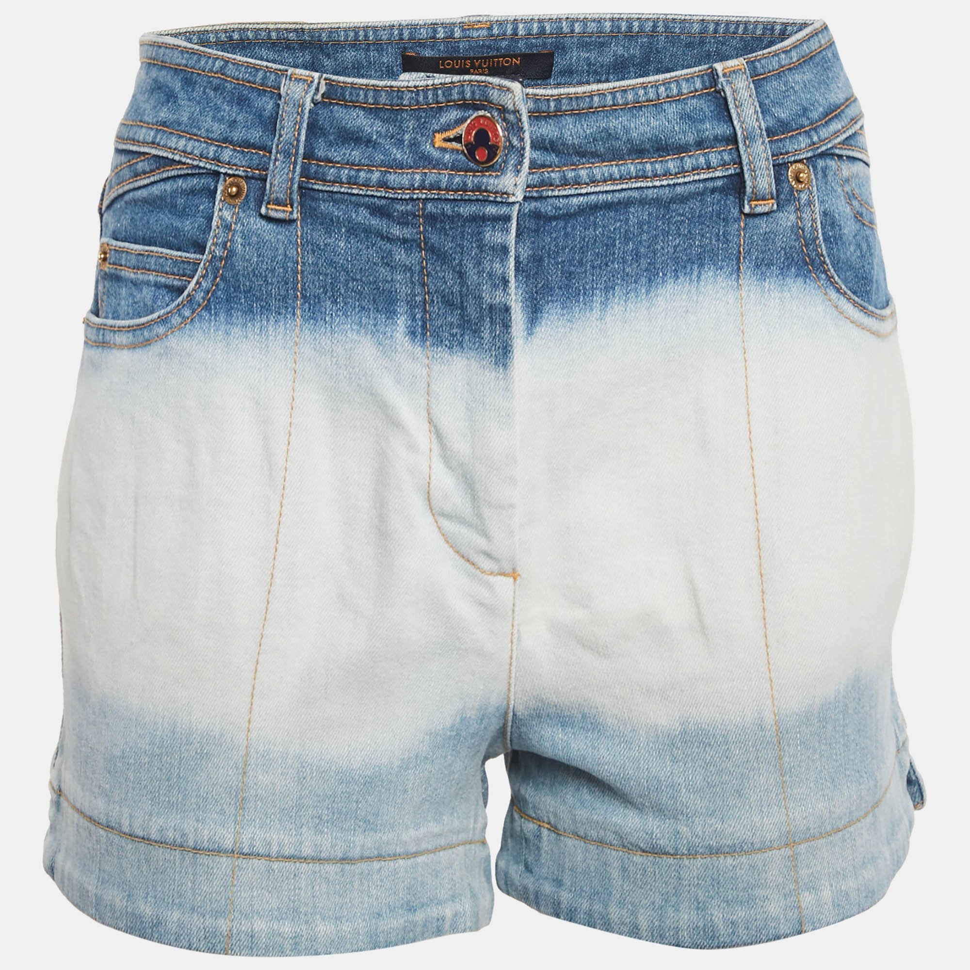 

Louis Vuitton Blue Tie Dye Denim Shorts S Waist 28"