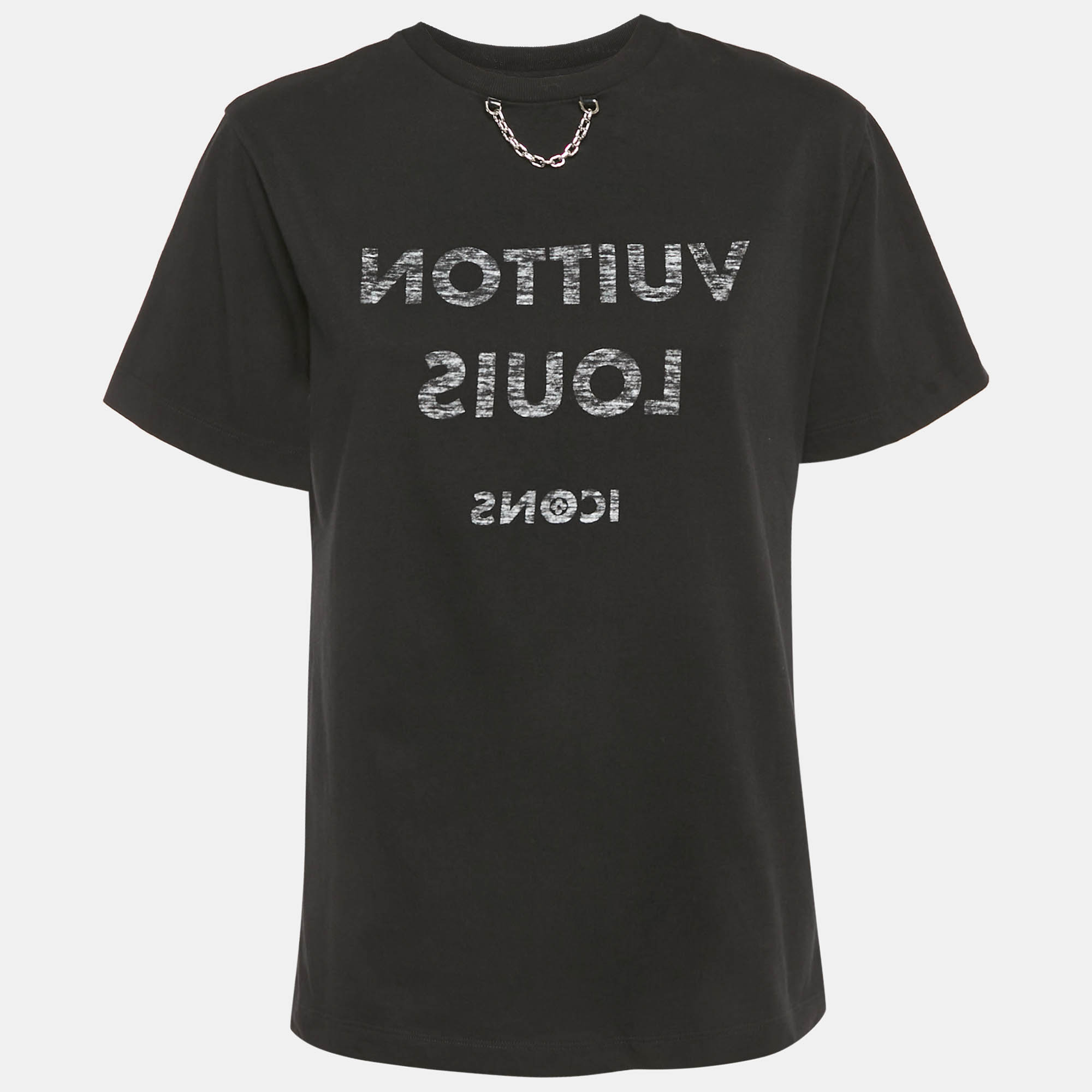 

Louis Vuitton Black Icons Print Cotton Crewneck T-Shirt M
