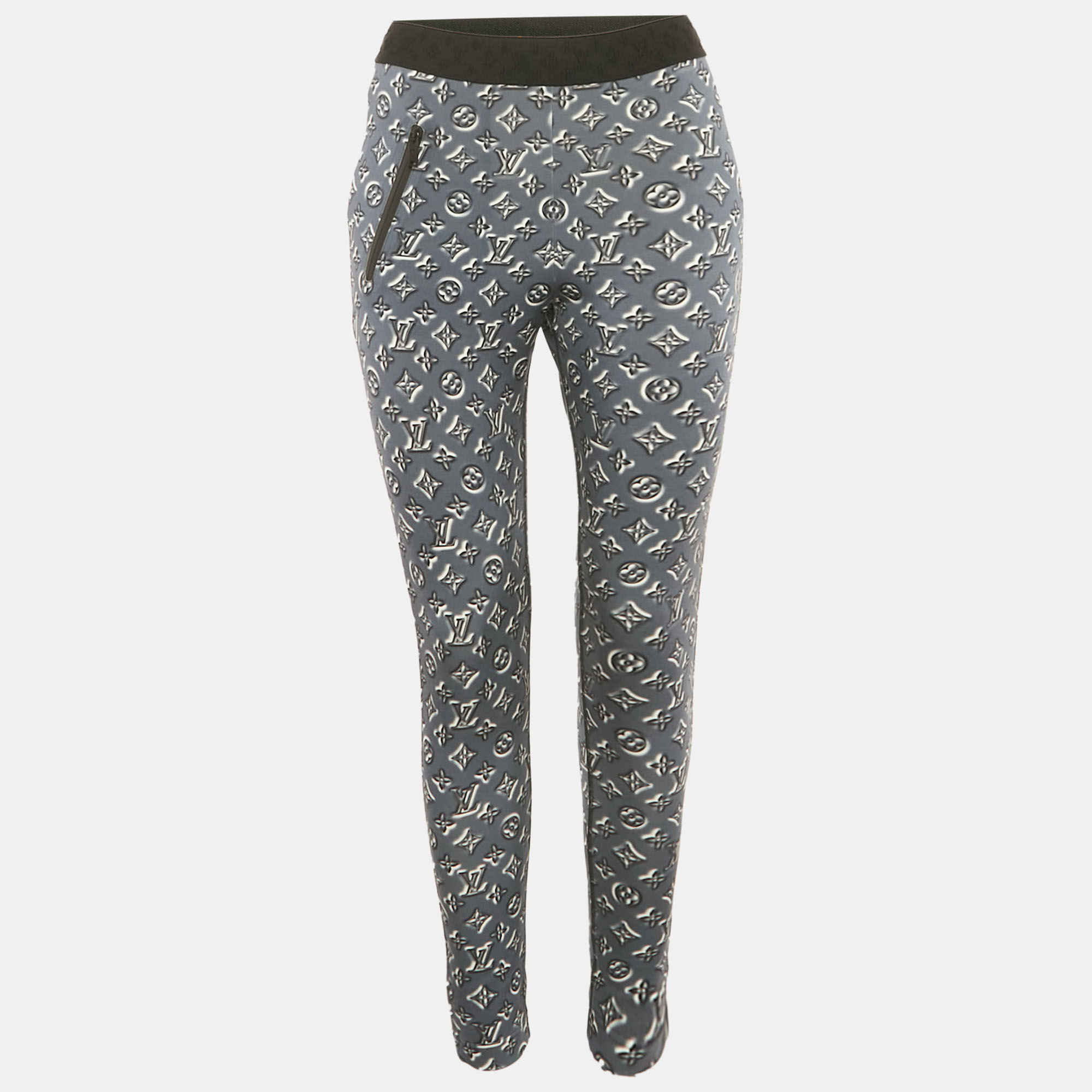 

Louis Vuitton Dark Grey Monogram Print Leggings M