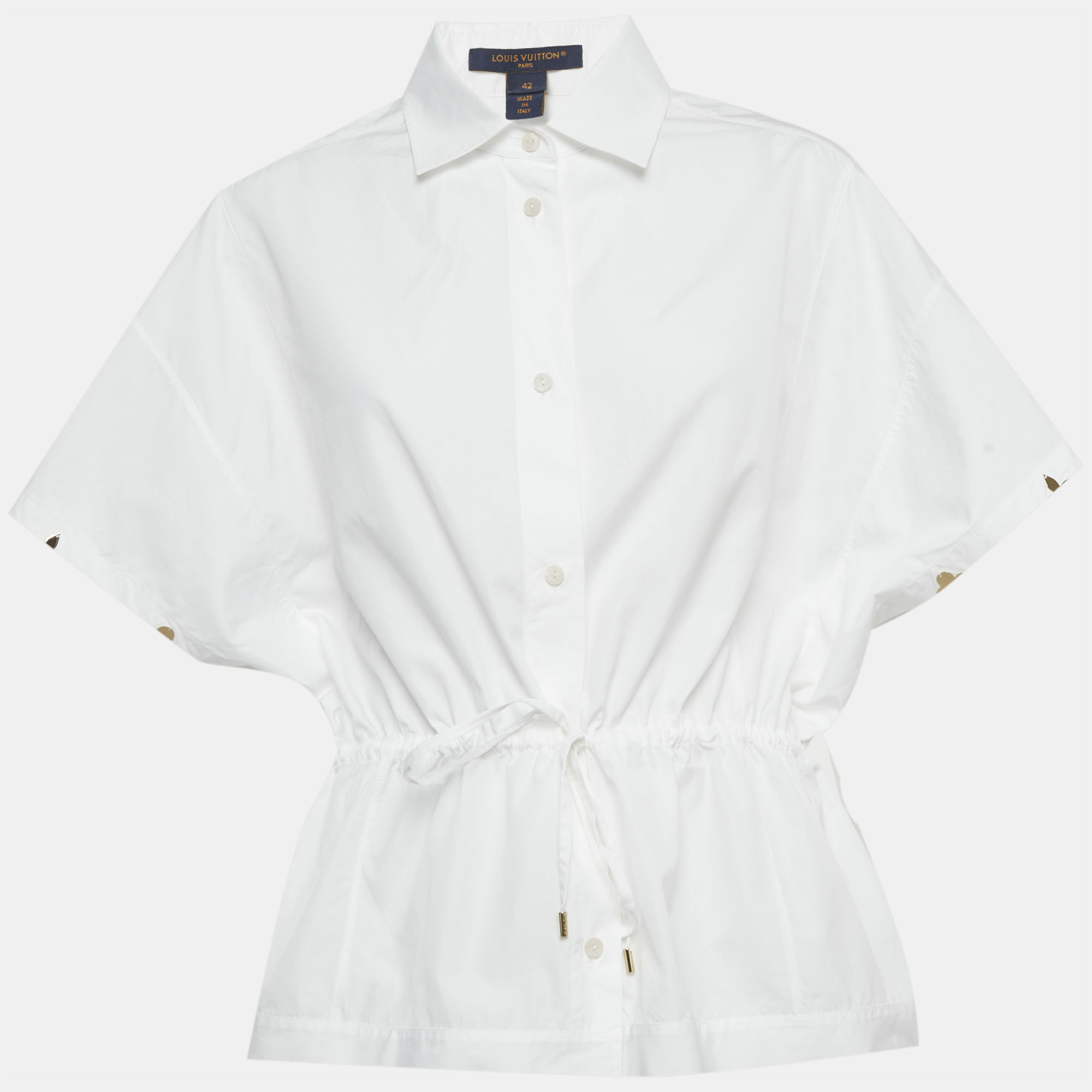 

Louis Vuitton White Cotton Waist Tie Detail Oversized Shirt L