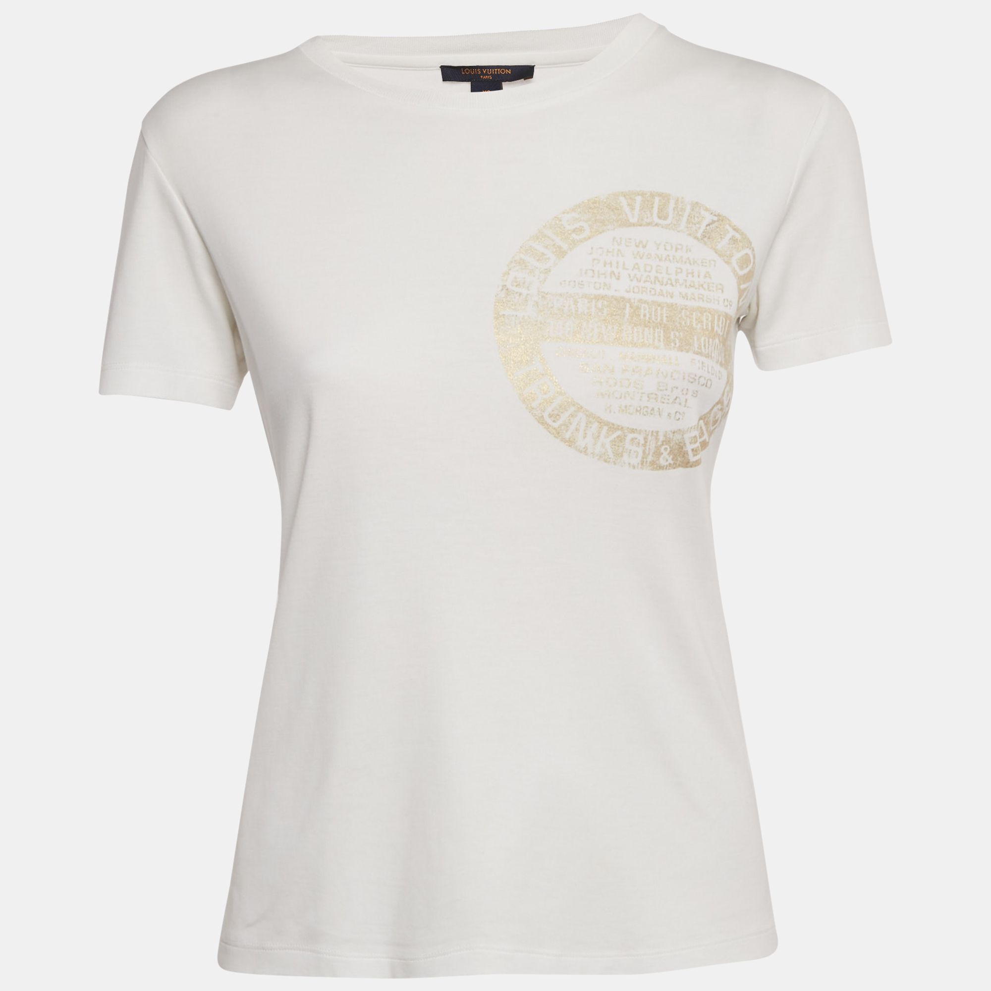

Louis Vuitton White LV Stamp Jersey T-Shirt XS