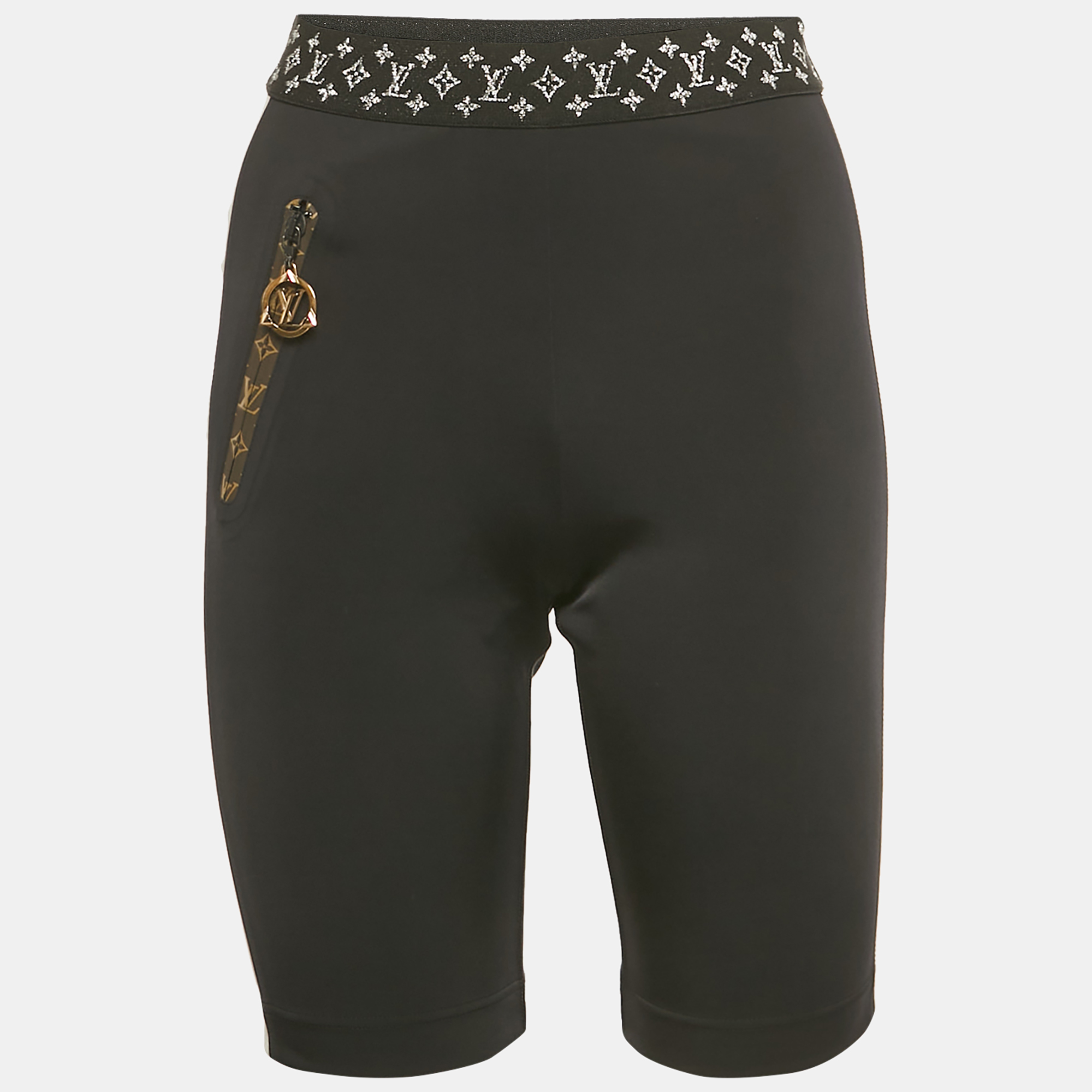 

Louis Vuitton Black Monogram Trim Jersey Biker Shorts M