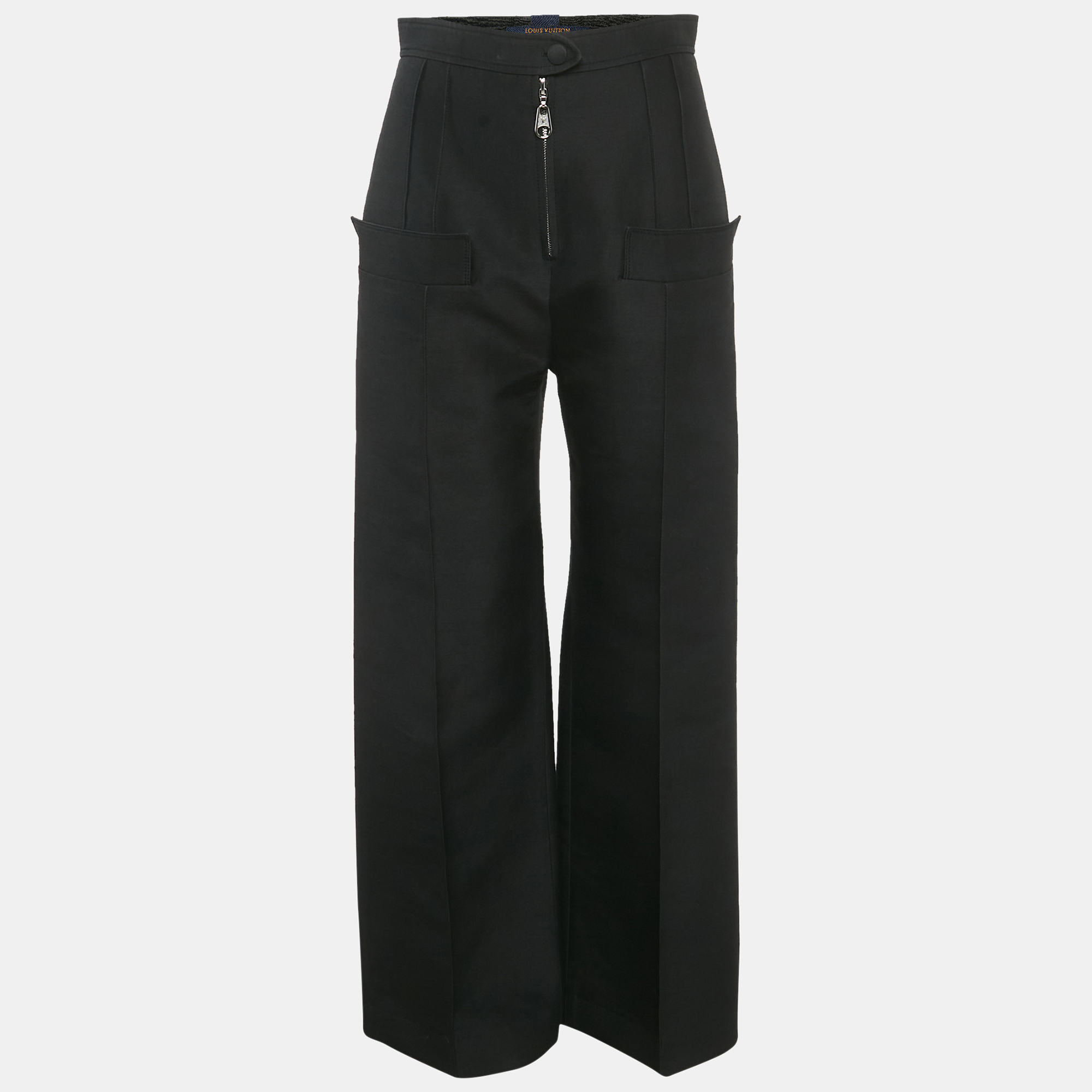 

Louis Vuitton Black Wool Blend Wide Leg Trousers M