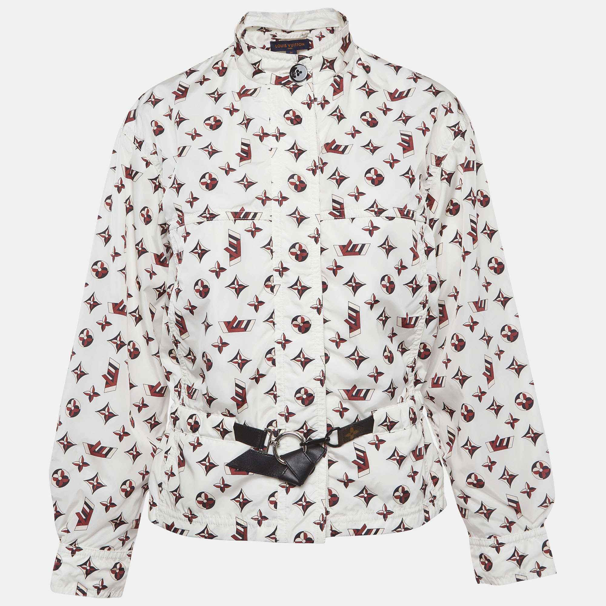 

Louis Vuitton White Monogram Print Nylon Wind Breaker S