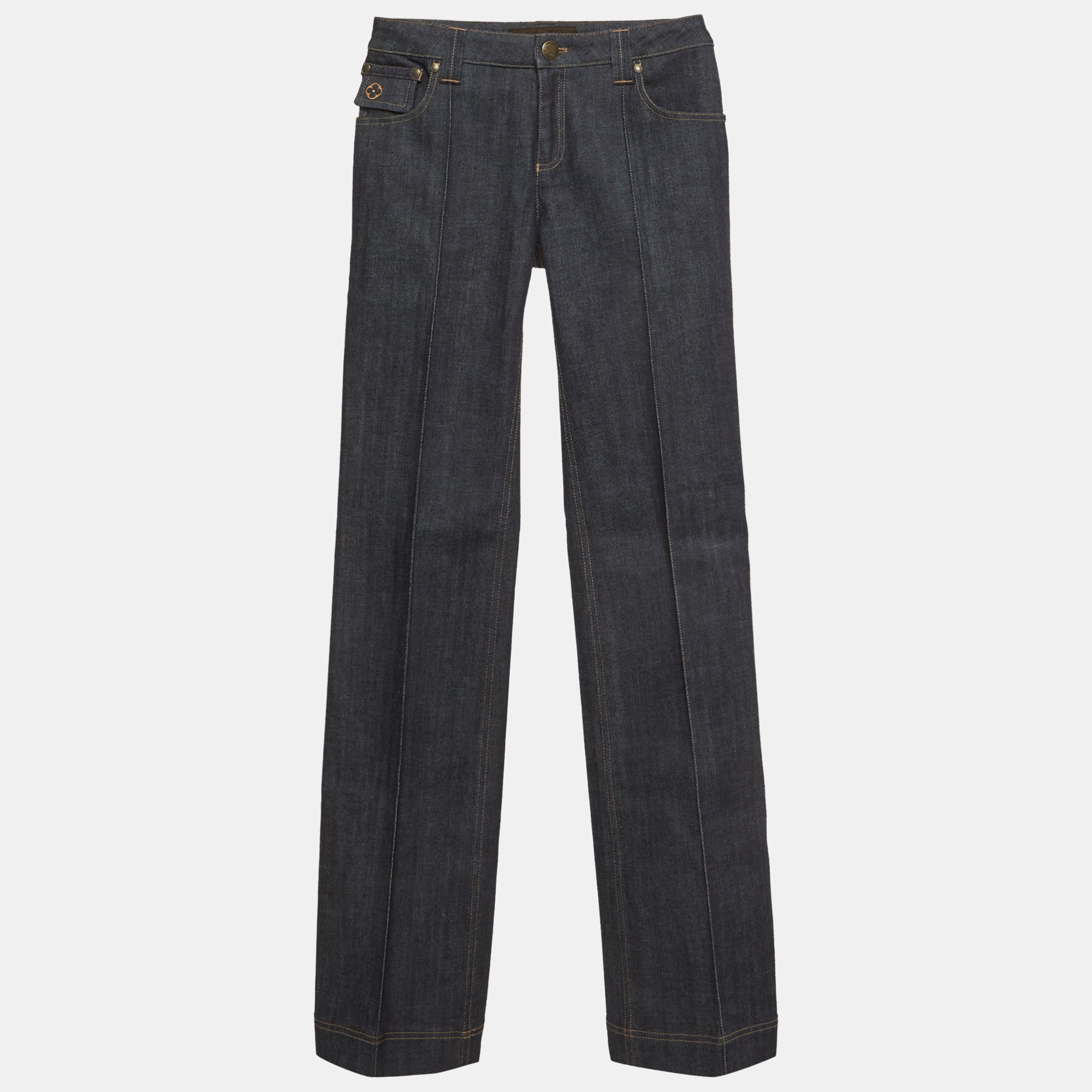 Pre-owned Louis Vuitton Navy Blue Denim Jeans S/waist 27"