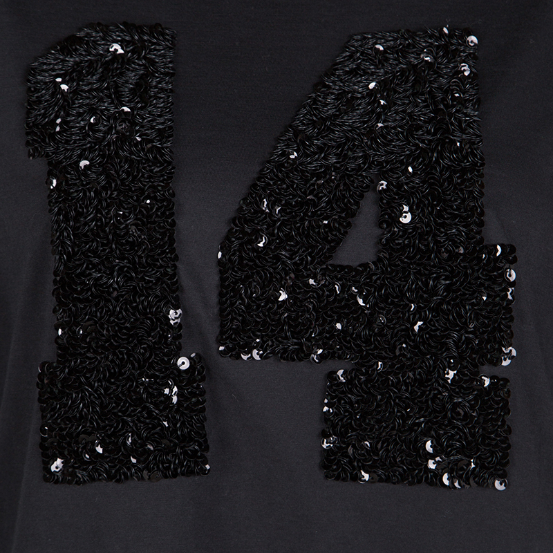 Louis Vuitton Black Cotton 'Paris' 14 Sequin Embellished T-shirt S