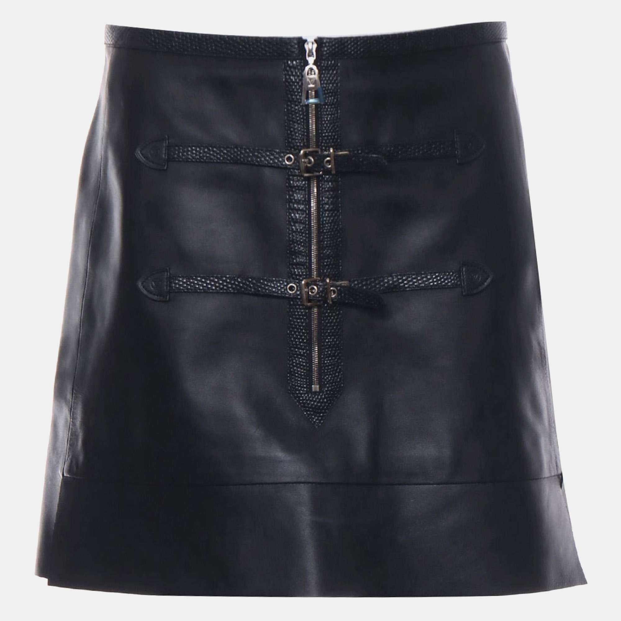 

Louis Vuitton Vintage Leather Mini Skirt, Black