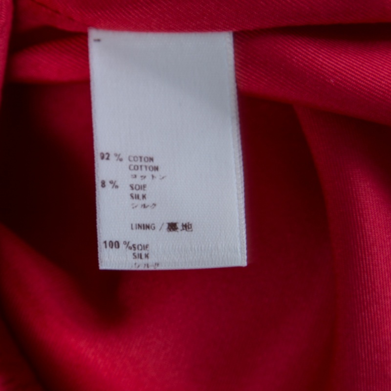 Louis Vuitton Pink Cotton Silk Floral Embossed Jacquard Skirt M