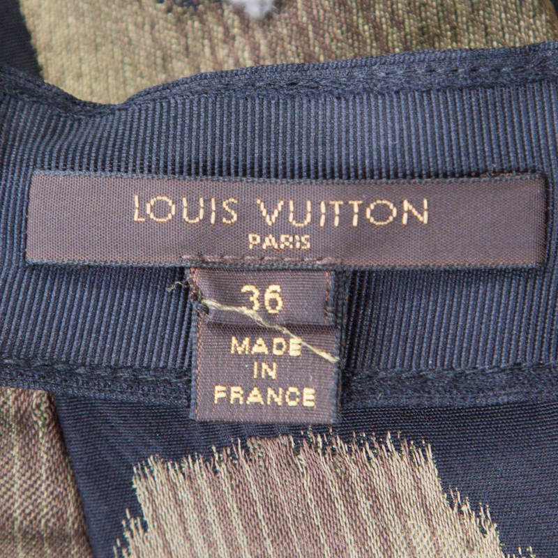 Louis Vuitton Green Fuzzy Wool Embroidered Pleated Jacquard Mini