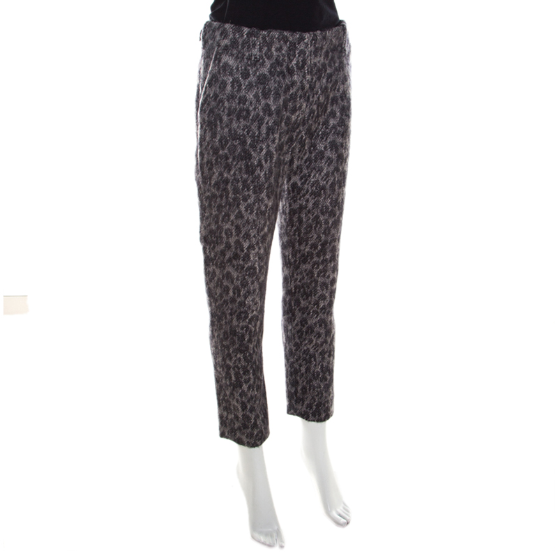 

Louis Vuitton Grey Animal Pattern Wool and Mohair High Waist Trousers