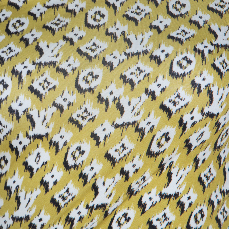 Louis Vuitton Yellow Monogram Print Cotton Ruche Detail Mini Dress S Louis  Vuitton