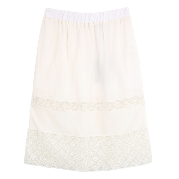 Pre Owned Louis Vuitton Monogram Lace Skirt S