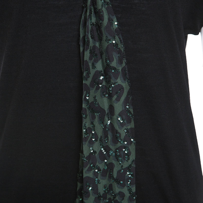 Louis Vuitton Bicolor Wool and Silk Sequinned Scarf Detail Top M Louis  Vuitton