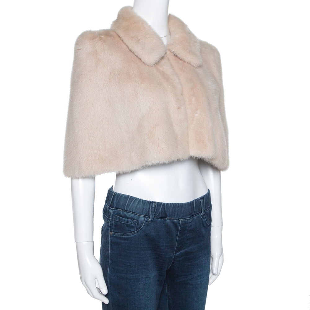 

Louis Vuitton Cream Mink Fur Cropped Cape